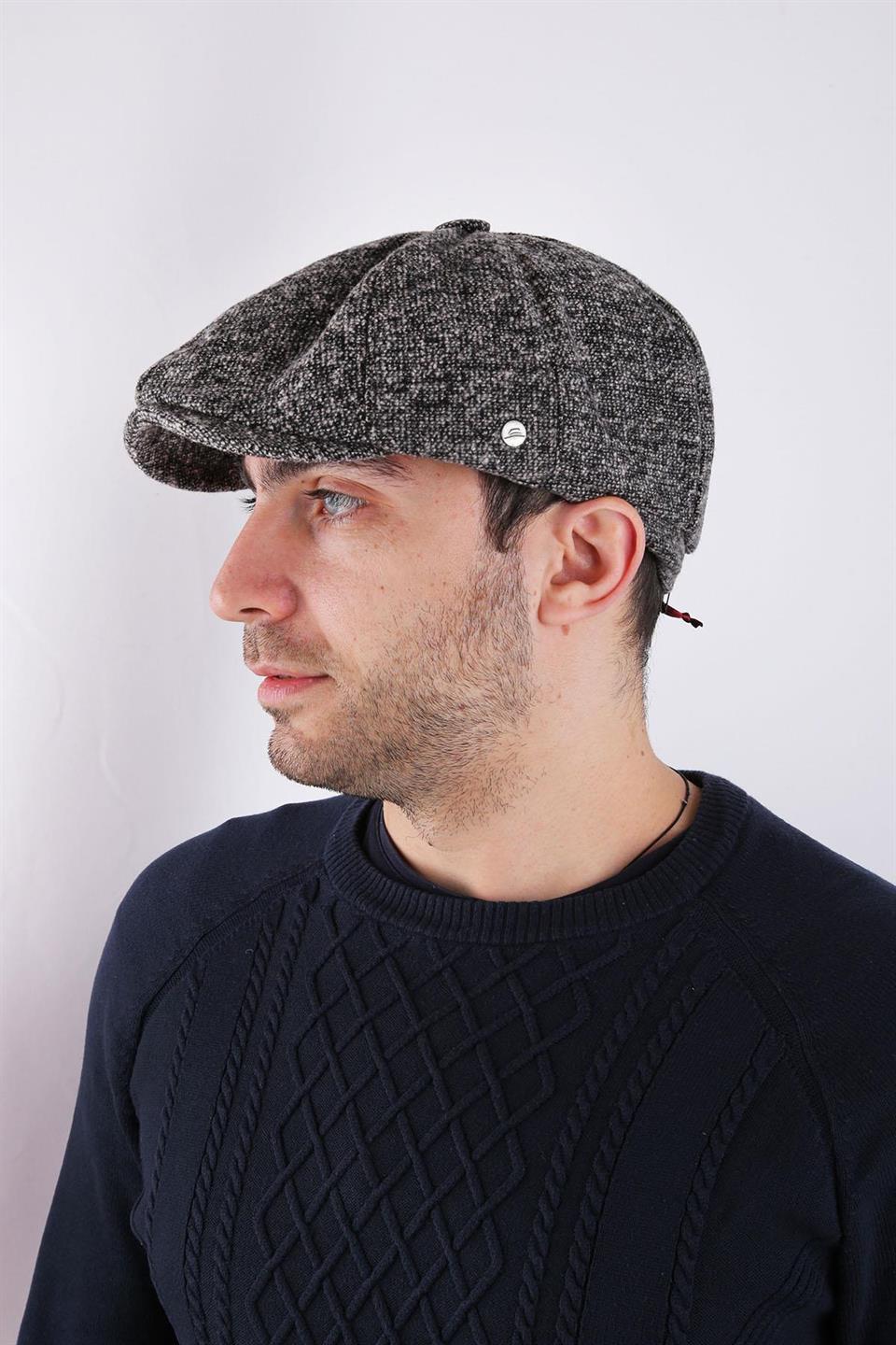 Gri Yün Erkek Kasket Şapka KST61