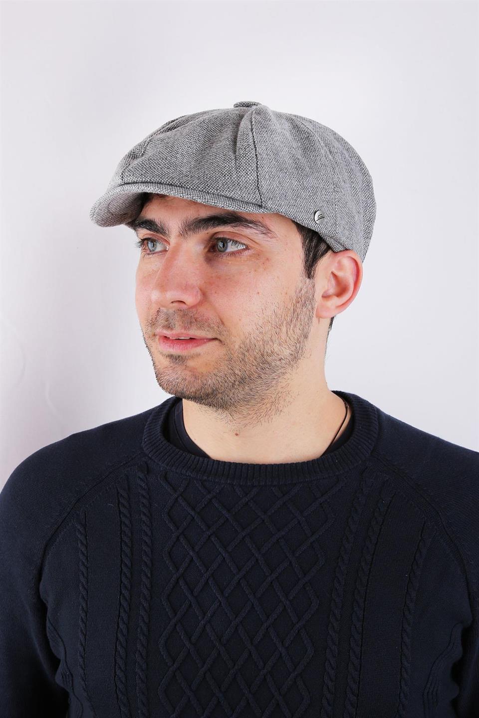 Gri Yün Erkek Kasket Şapka KST65