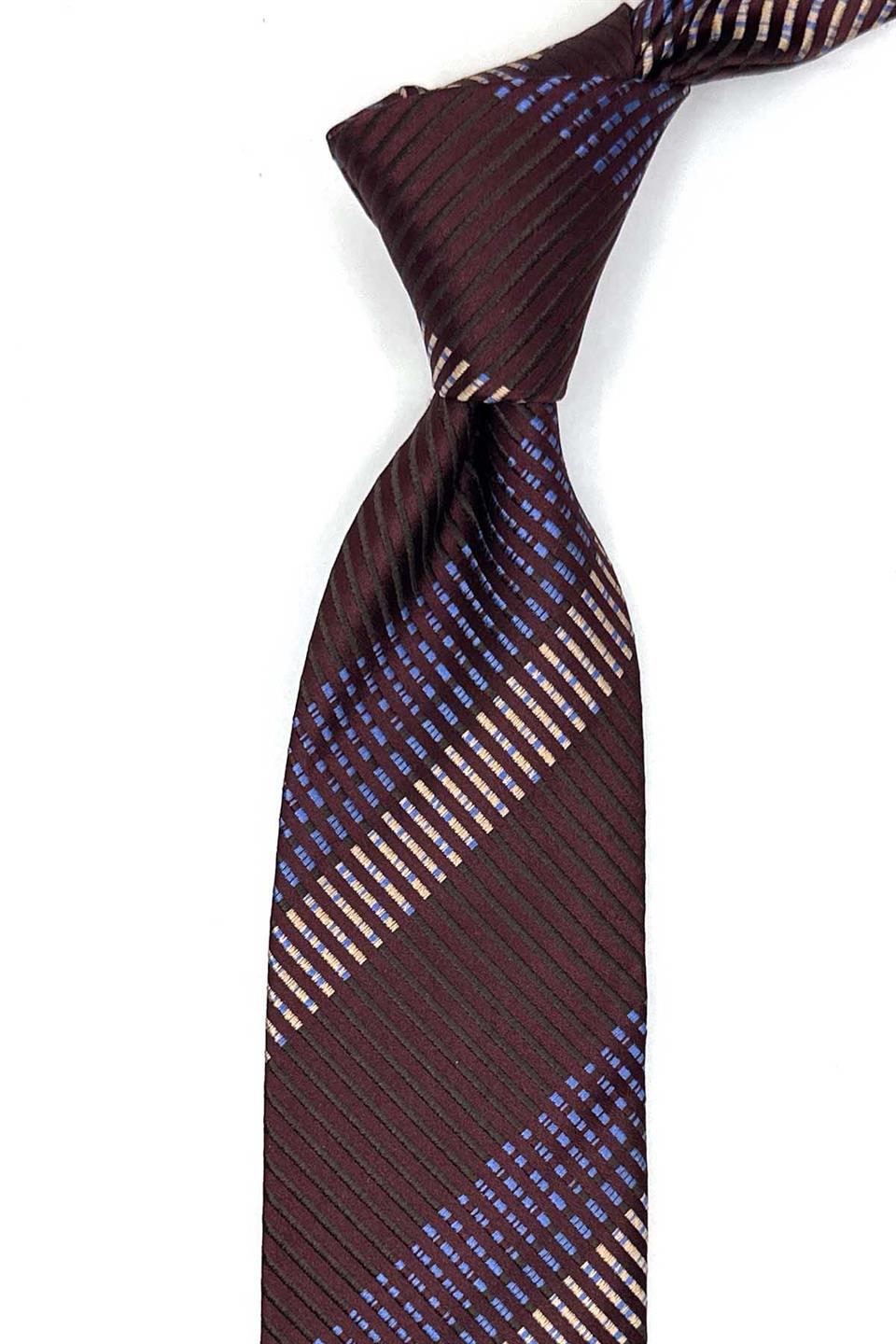 Griggio Style Bordo İtalyan İpek Kravat İK2154