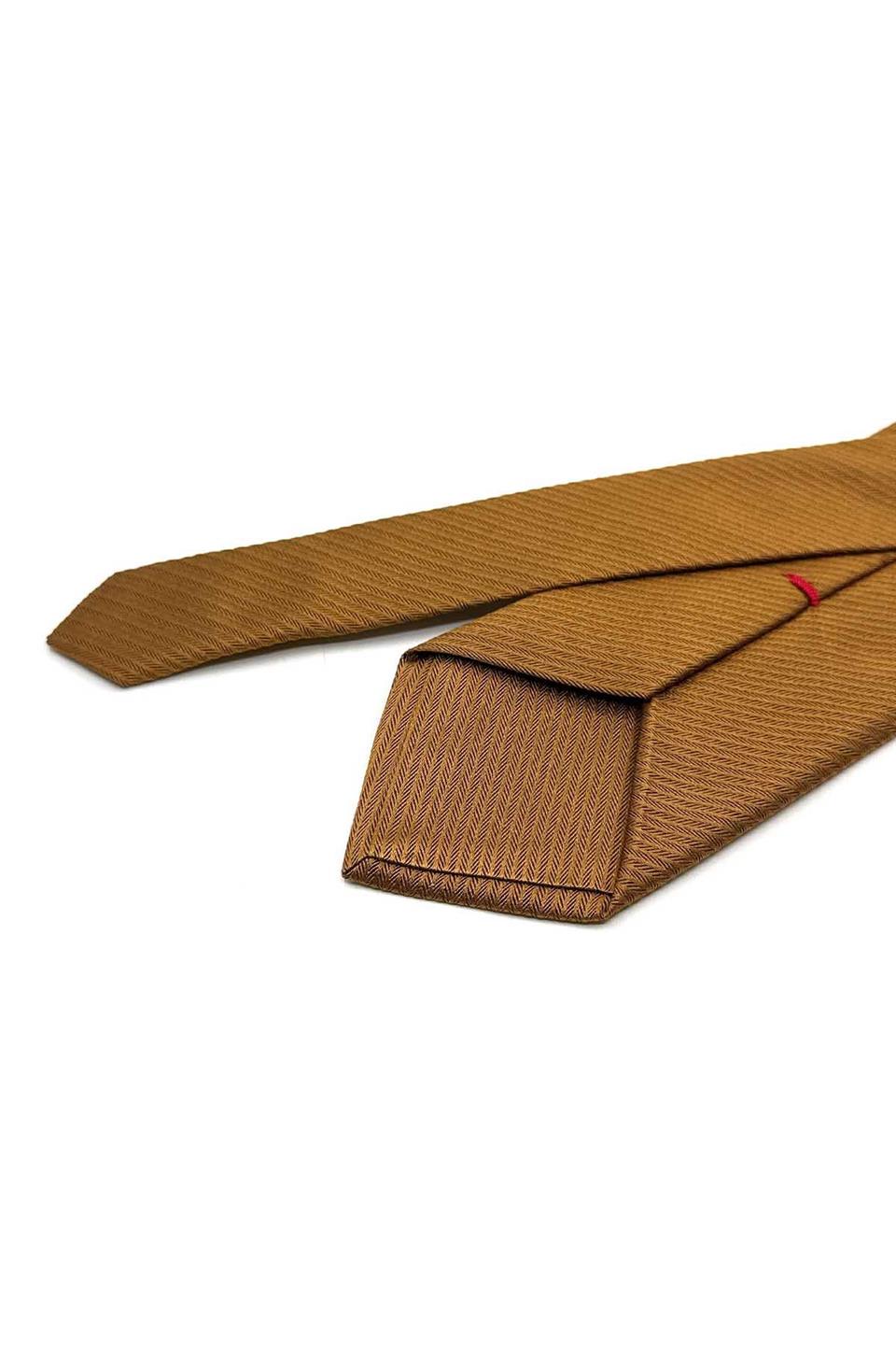 Grugliasco Style Hardal Kendinden Desen İtalyan İpek Kravat İK2251