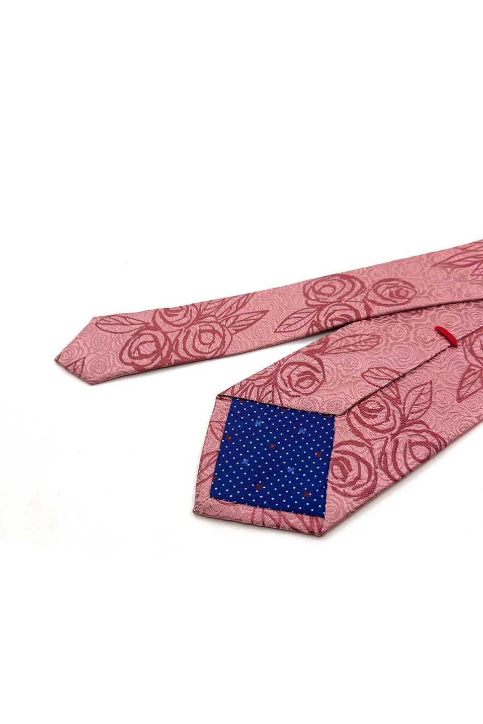 Gül Kurusu Motif İpek Kravat İK2378