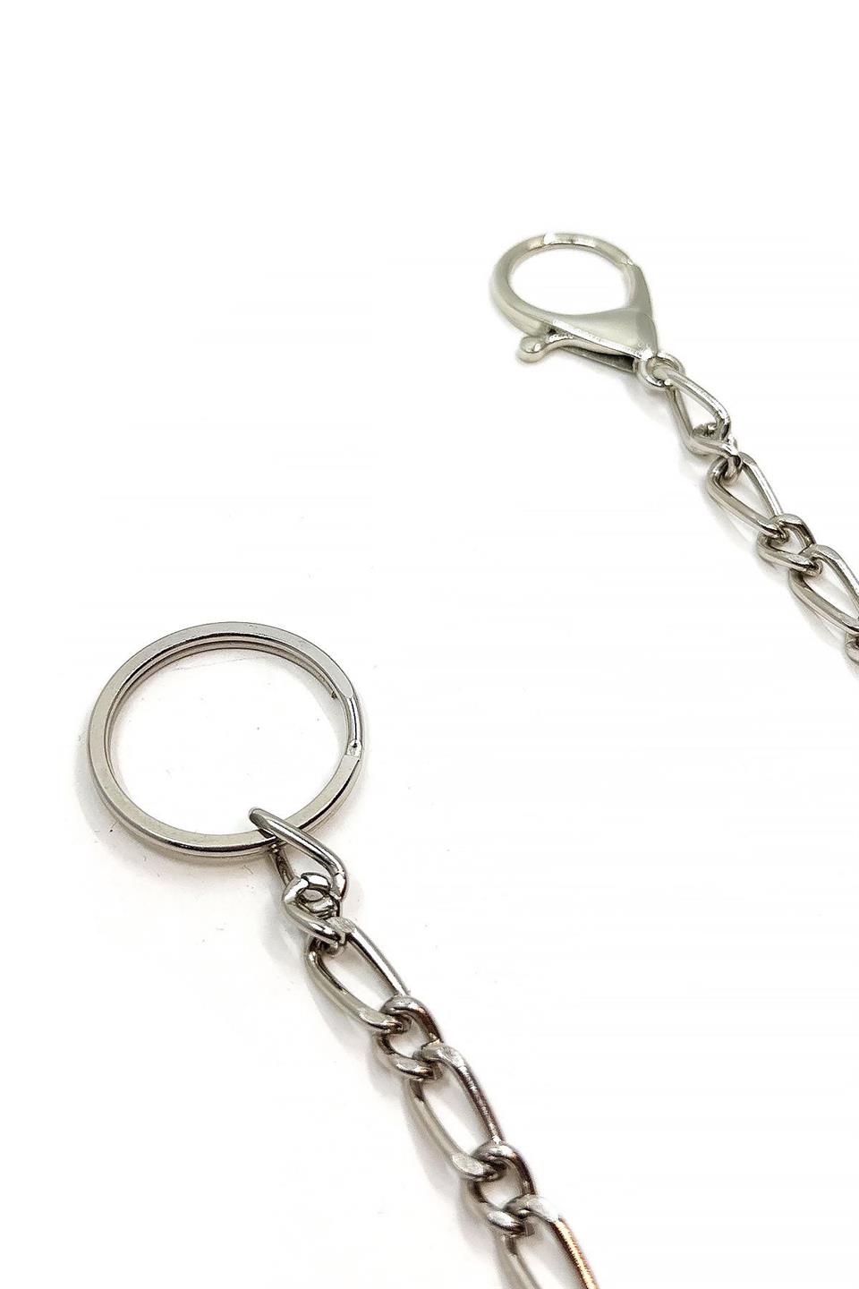 Gümüş Renk Anahtarlıklı Cüzdan - Pantolon Zinciri PZ94