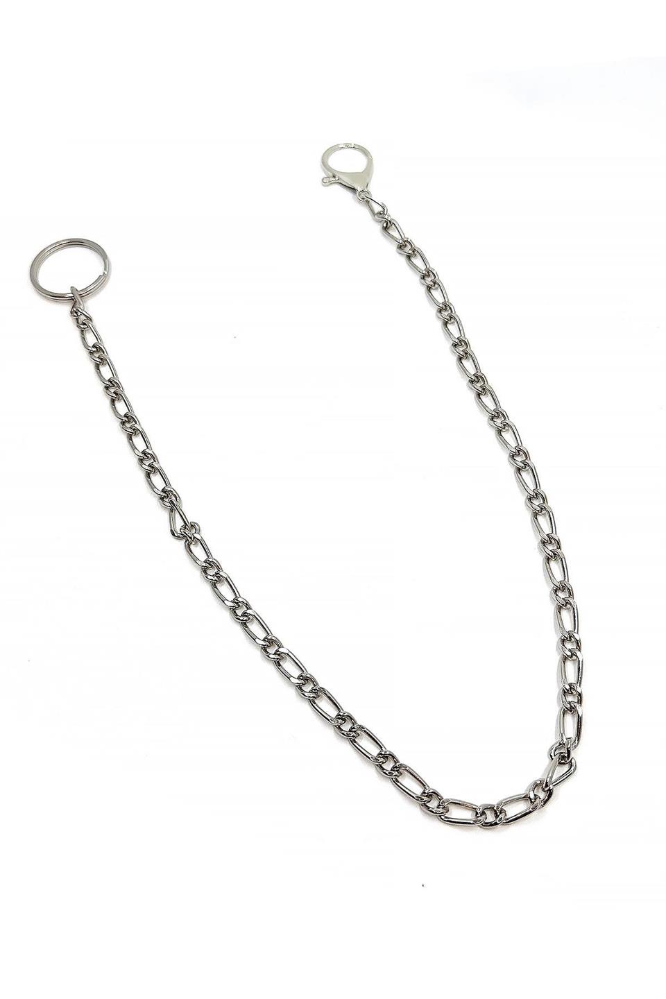 Gümüş Renk Anahtarlıklı Cüzdan - Pantolon Zinciri PZ94