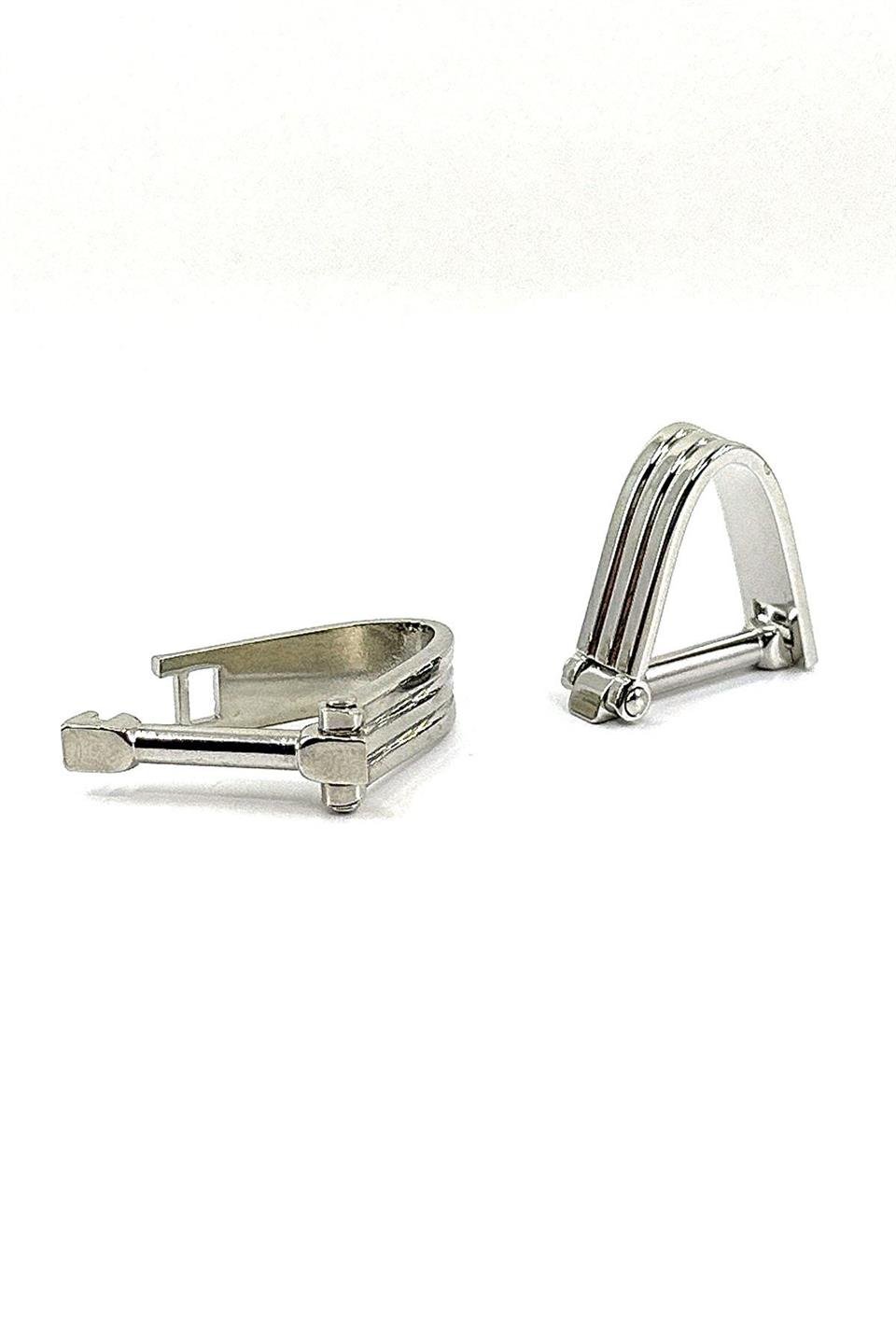 Gümüş Renk Çıtçıtlı Exlusive Erkek Kol Düğmesi KD1623