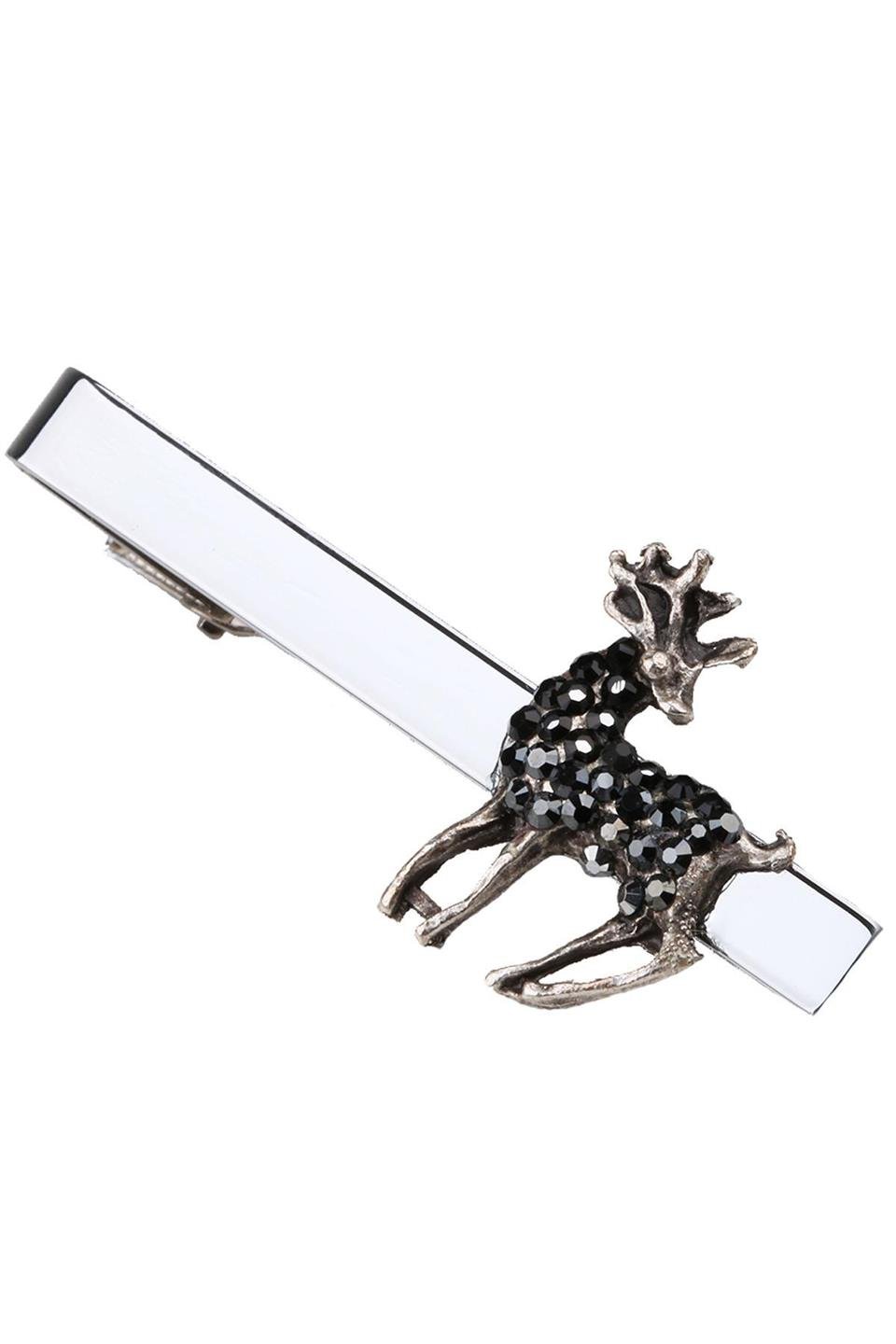 Gümüş Renk Geyik Motif Kravat İğnesi KIY116