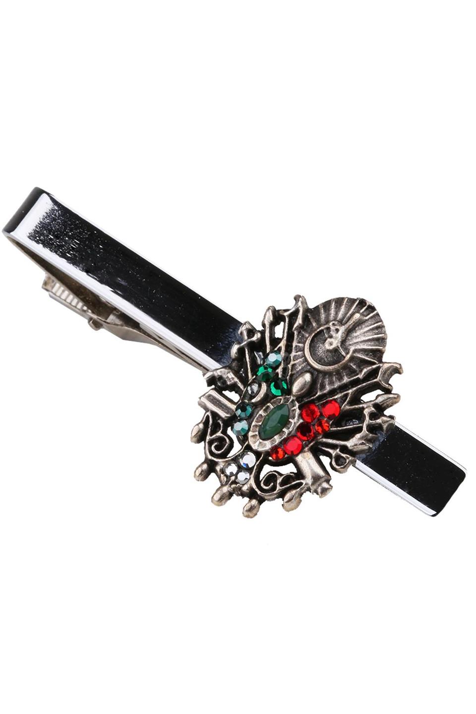 Gümüş Renk Osmanlı Arması Motif Kravat İğnesi KIY123