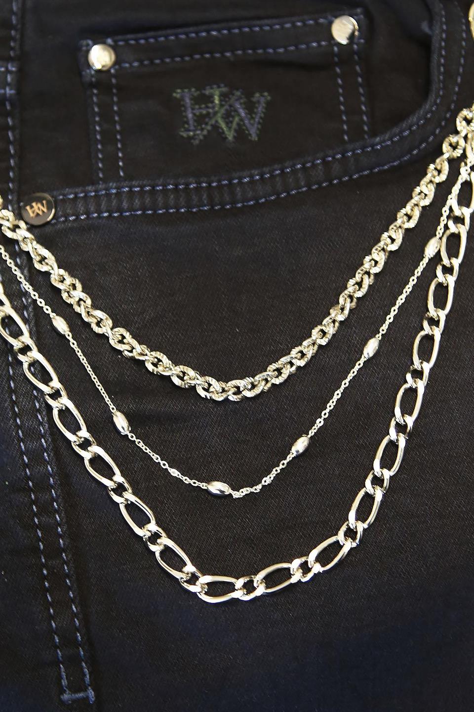 Gümüş Renk Üçlü Pantolon Zinciri PZ52