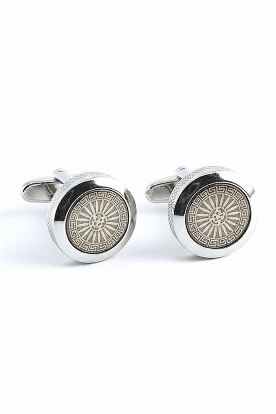 Gümüş Renk Yuvarlak Kol Düğmesi KD1478