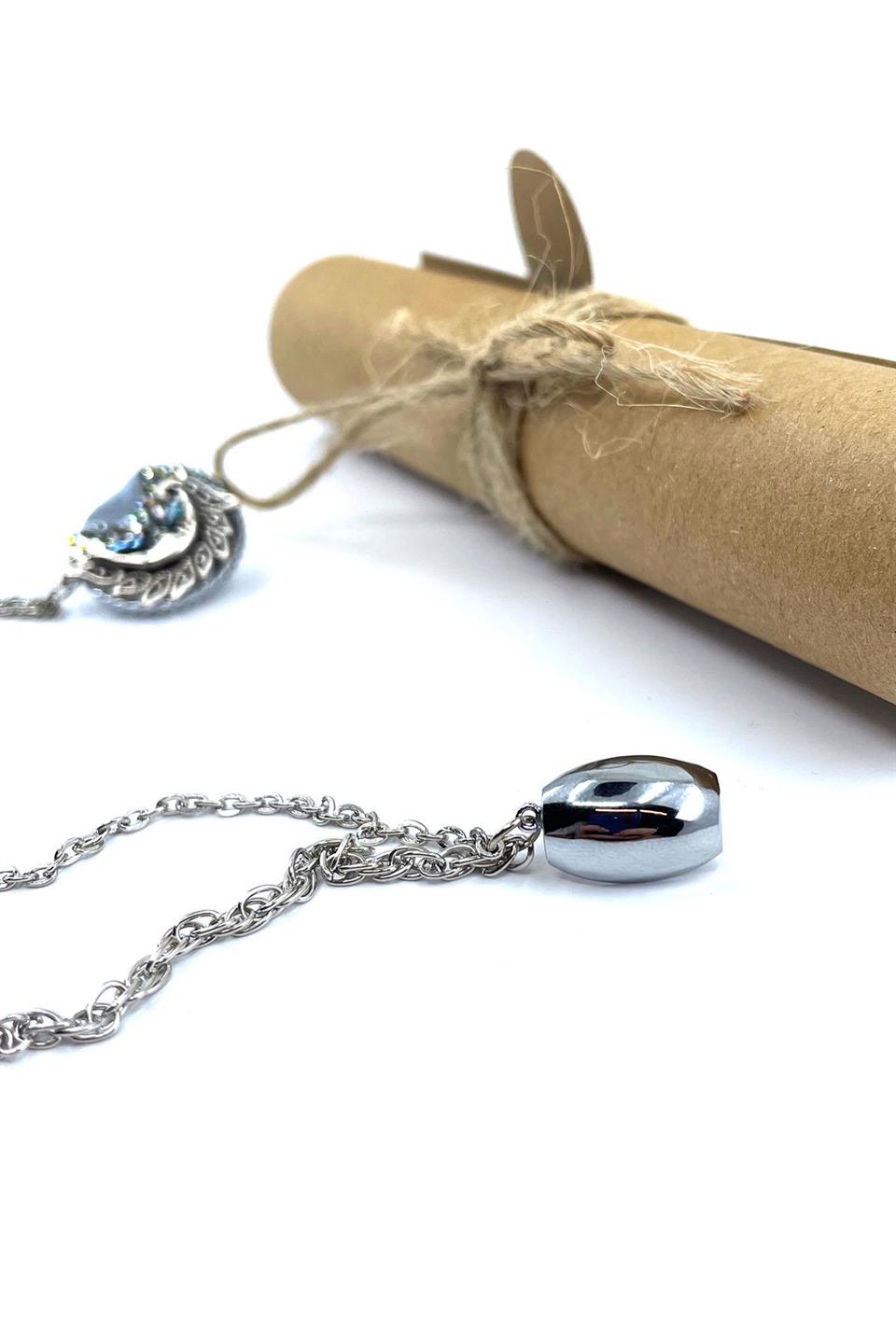 Gümüş Renk Zincirli Ceket Yaka İğnesi YI405