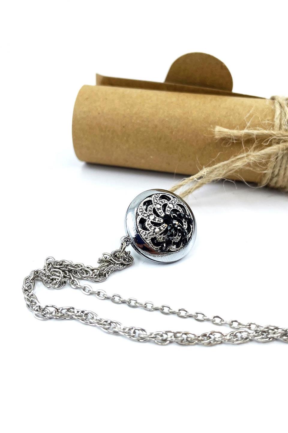 Gümüş Renk Zincirli Ceket Yaka İğnesi YI391