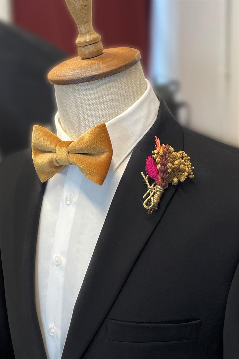 Hardal Kadife Düz Papyon P1705