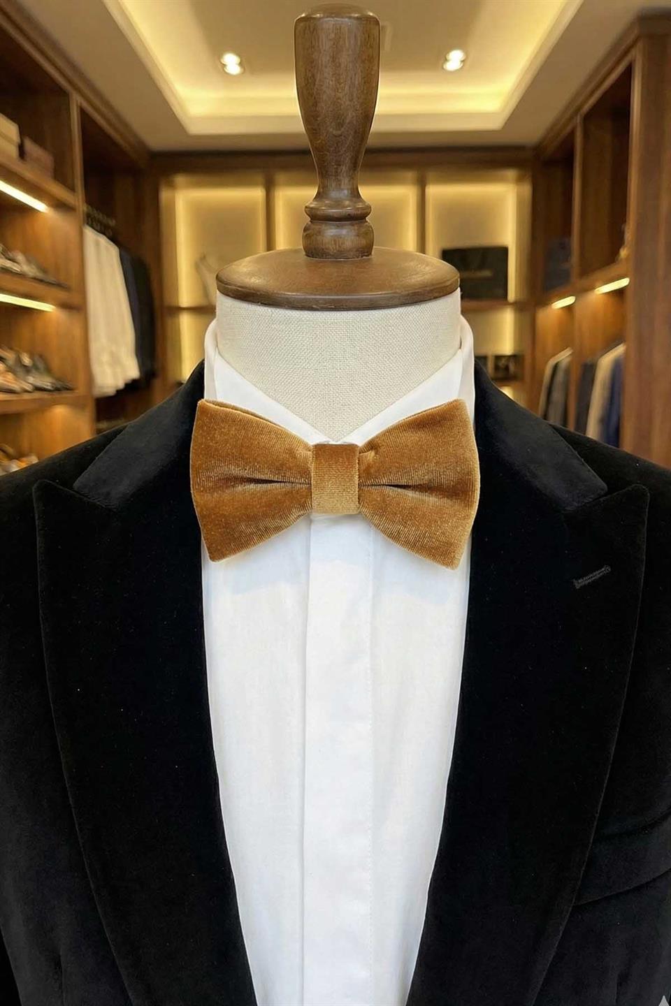 Hardal Kadife Düz Papyon P1705