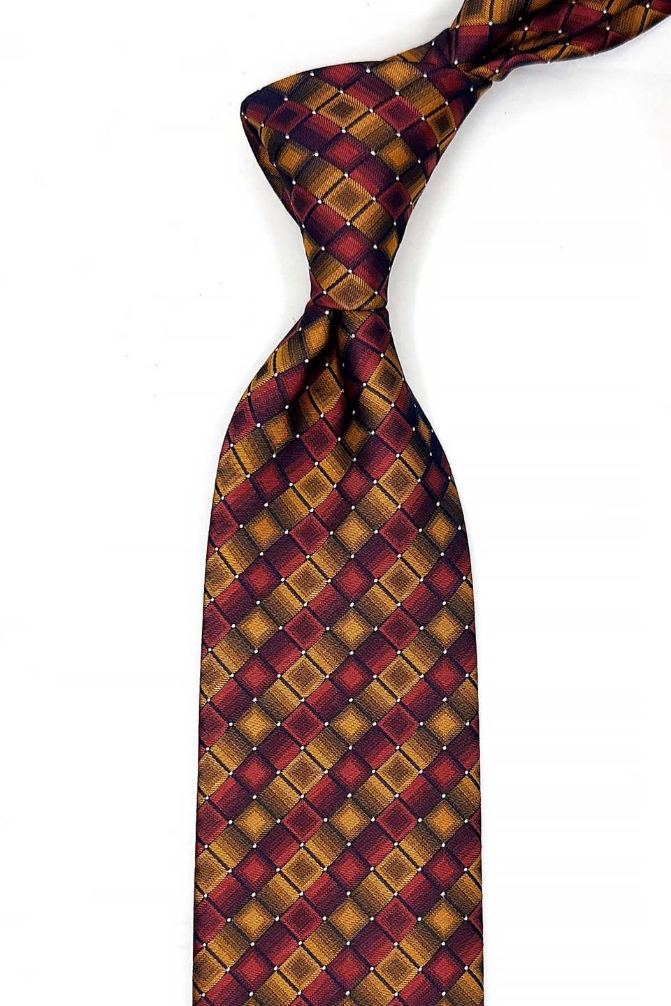 Hardal Kare Desen Mendilli Klasik Kravat KK13168
