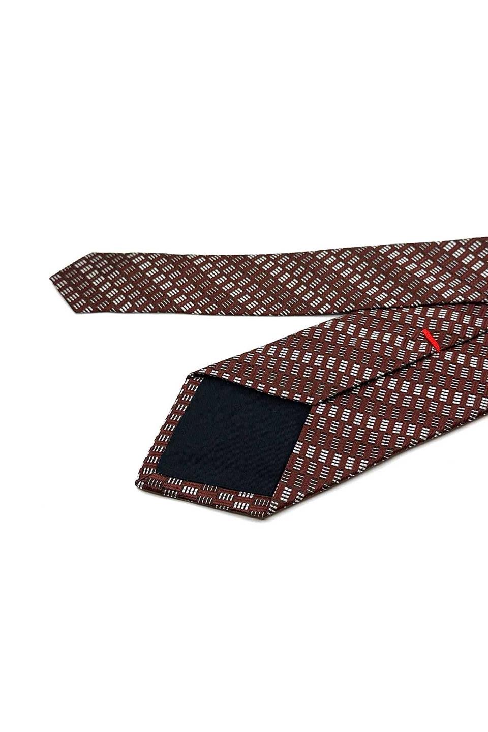 Henzano Style Kahverengi Küçük Desen İtalyan İpek Kravat İK1719