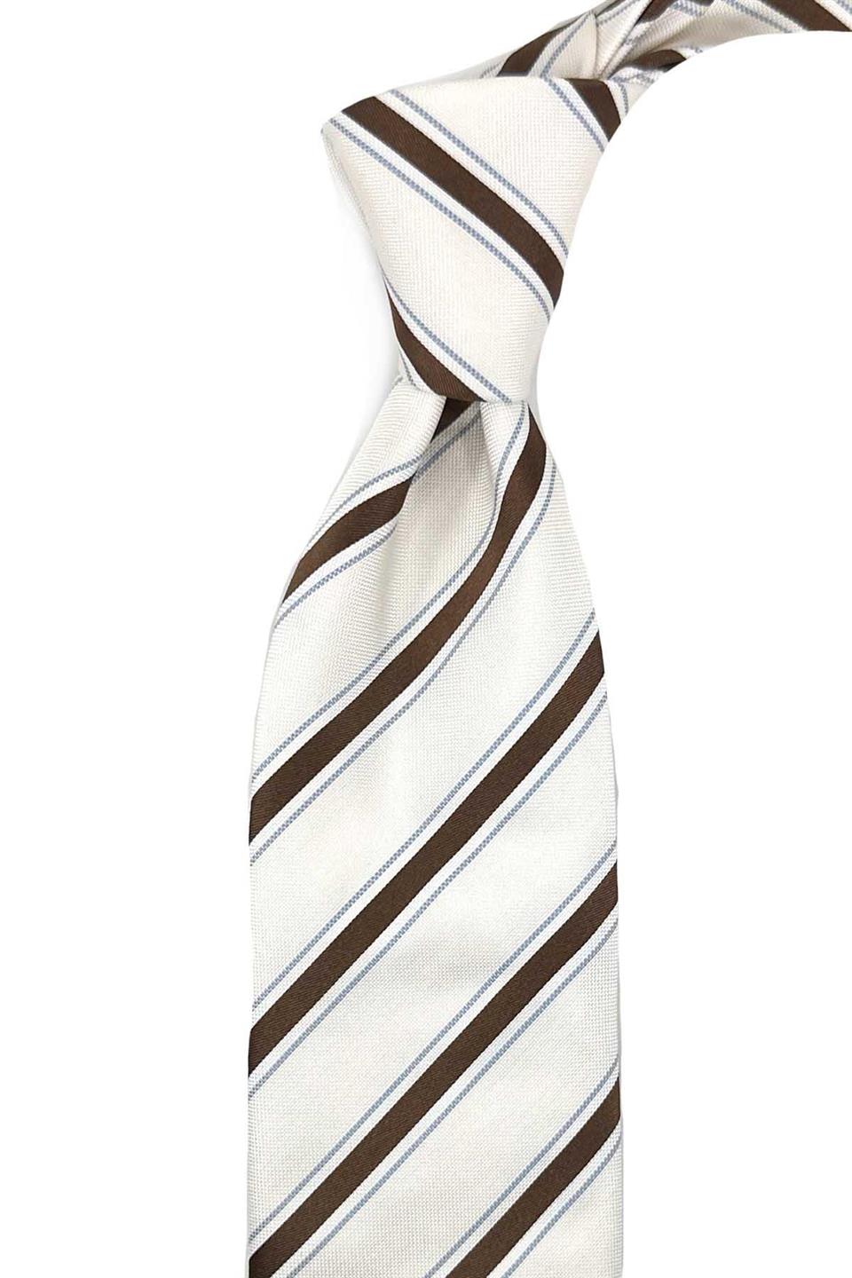 Herrick Style Beyaz Çizgi Desen İtalyan İpek Kravat İK1986
