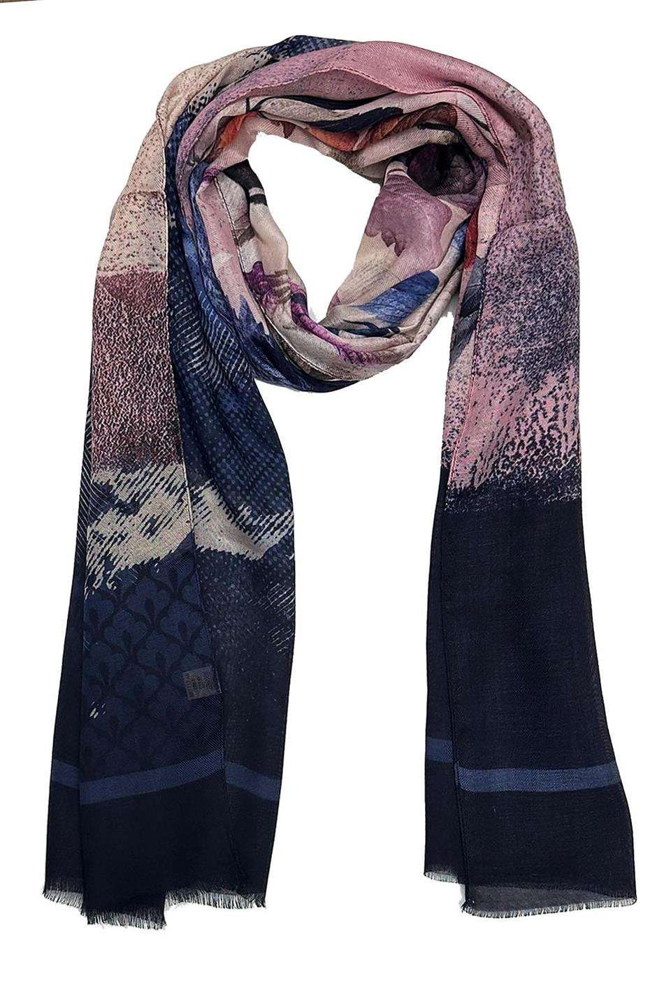 Hester Style Lacivert - Pembe İtalyan Modal Kaşkol MDL11
