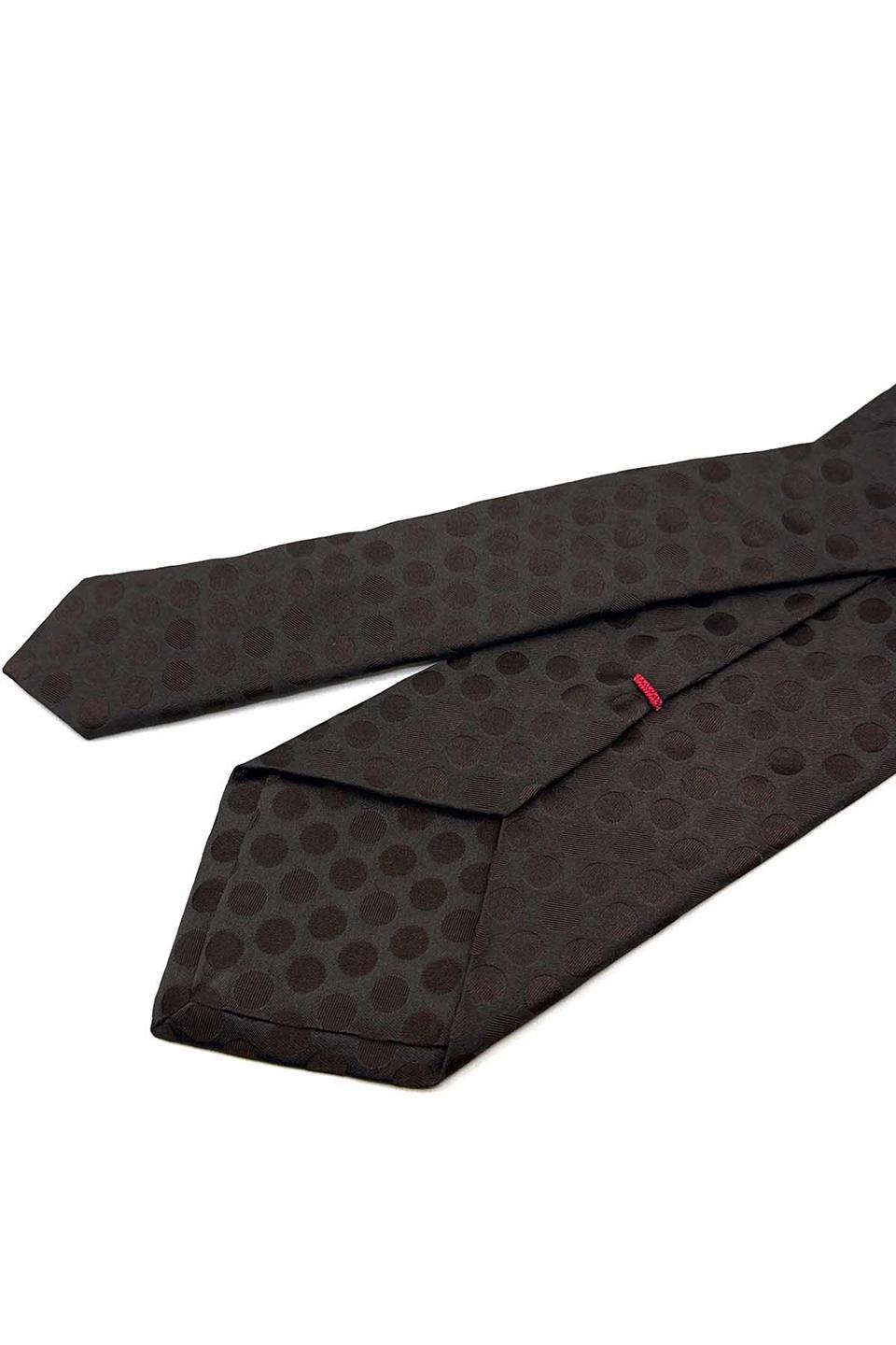 Hualapai Style Kahverengi Puantiye Desen İtalyan İpek Kravat İK1613