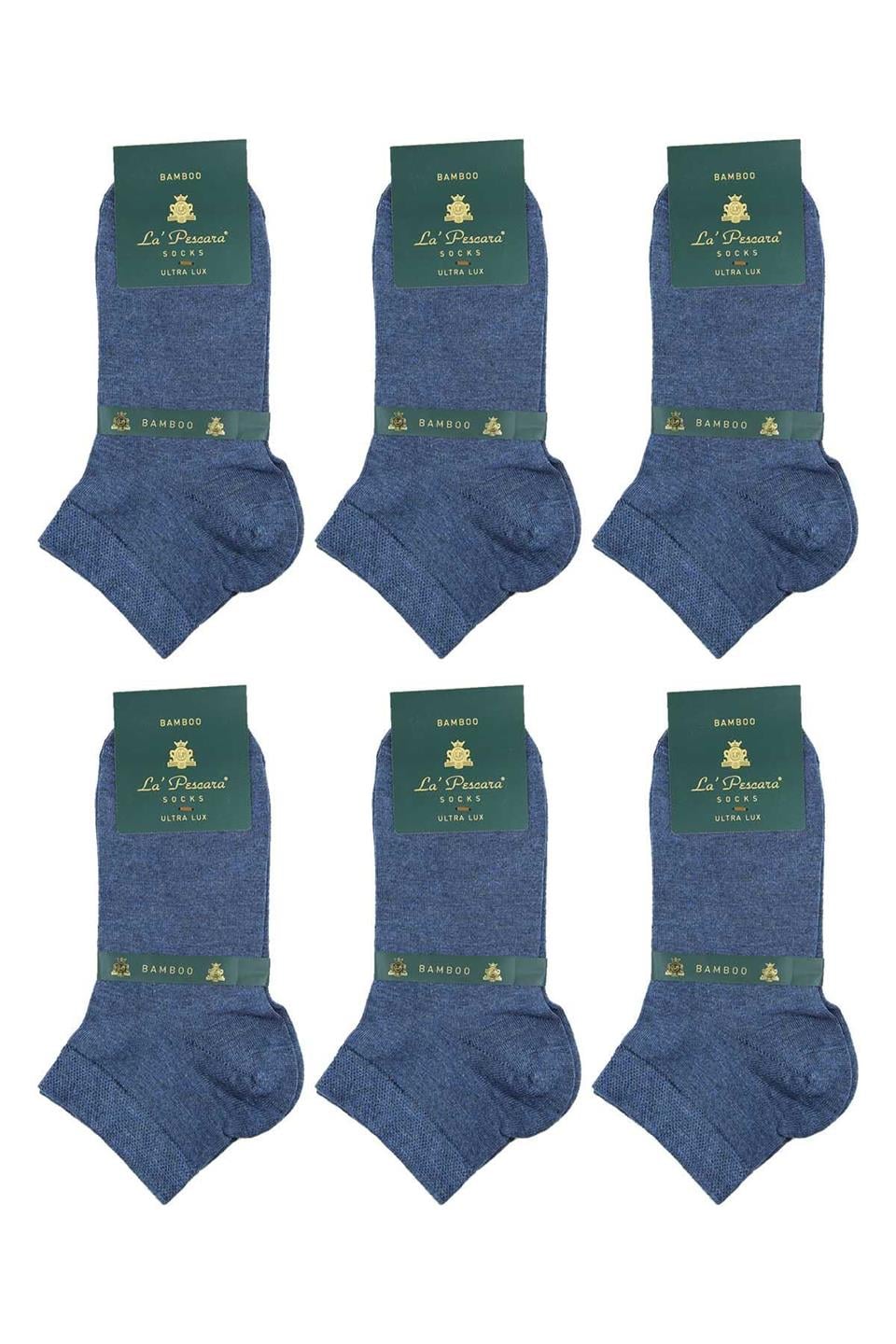 İndigo Düz Ultra Lüks 6lı Bambu Yarım Erkek Çorap CRP358