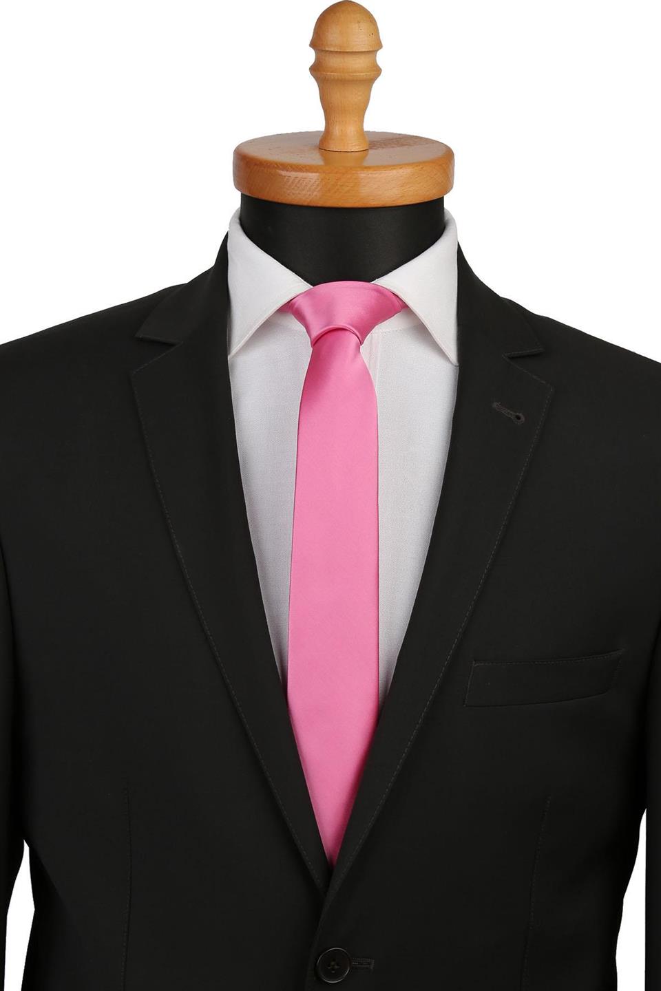 İran Pembesi Düz Slim Kravat SK4516