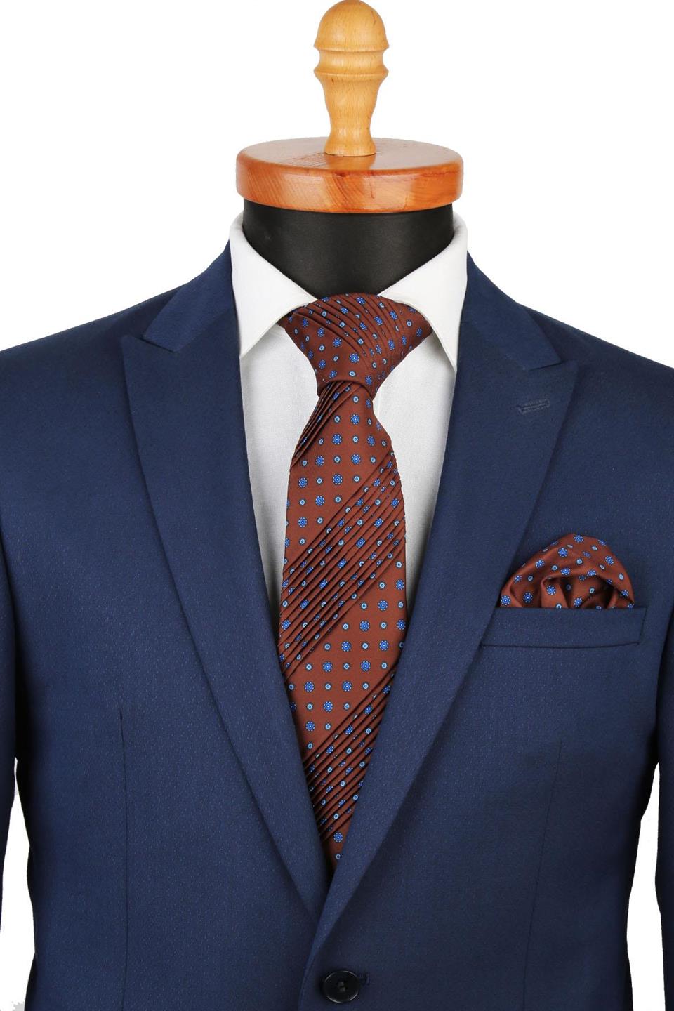 Jussieu Style Kahve Motif Desen İtalyan Piliseli Kravat CRK59