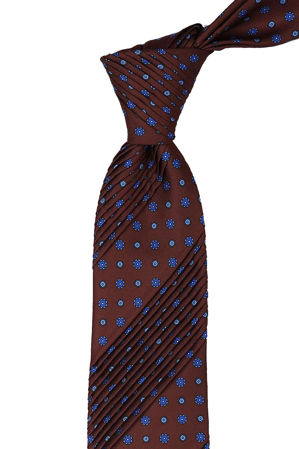 Jussieu Style Kahve Motif Desen İtalyan Piliseli Kravat CRK59