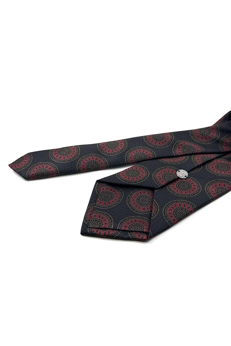 Kahve Bordo Motif Desen Mendilli Klasik Kravat KK13971
