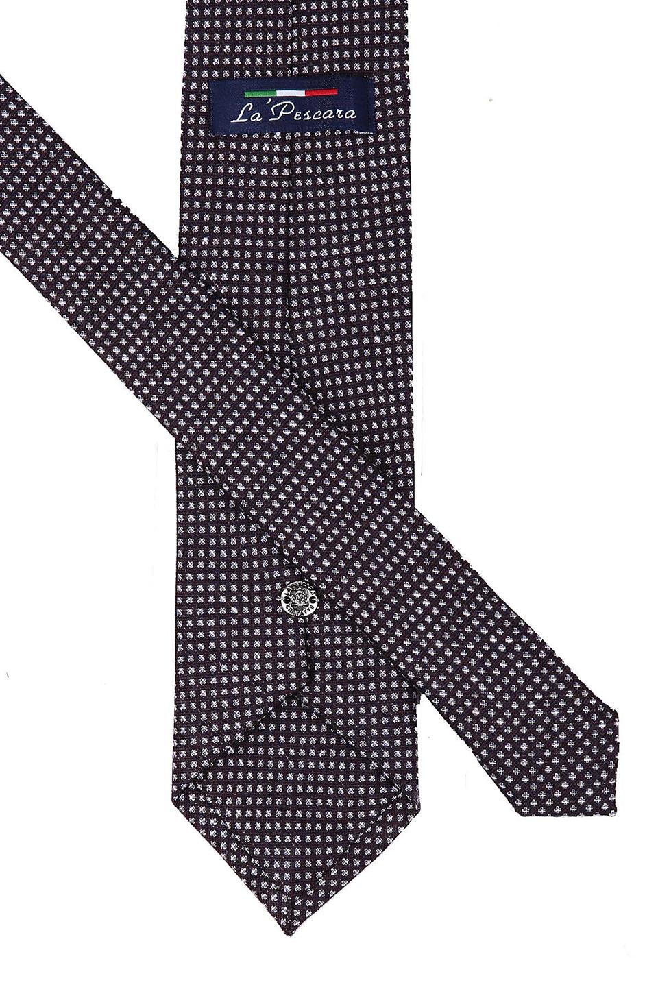 Kahve - Laci Küçük Desen Mendilli Klasik Keten Kravat KK9160