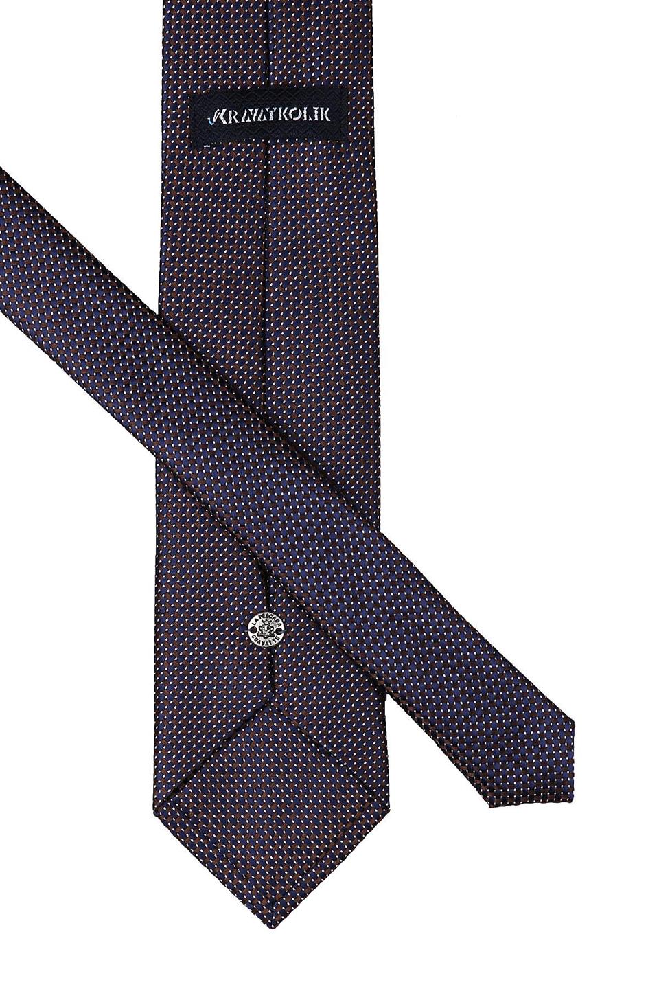 Kahve - Laci Nokta Desen Mendilli Klasik Kravat KK9704