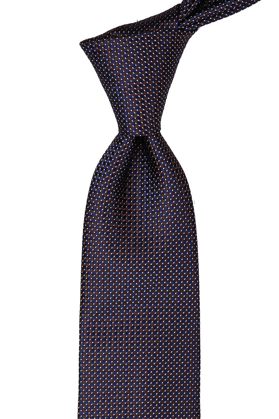 Kahve - Laci Nokta Desen Mendilli Klasik Kravat KK9704