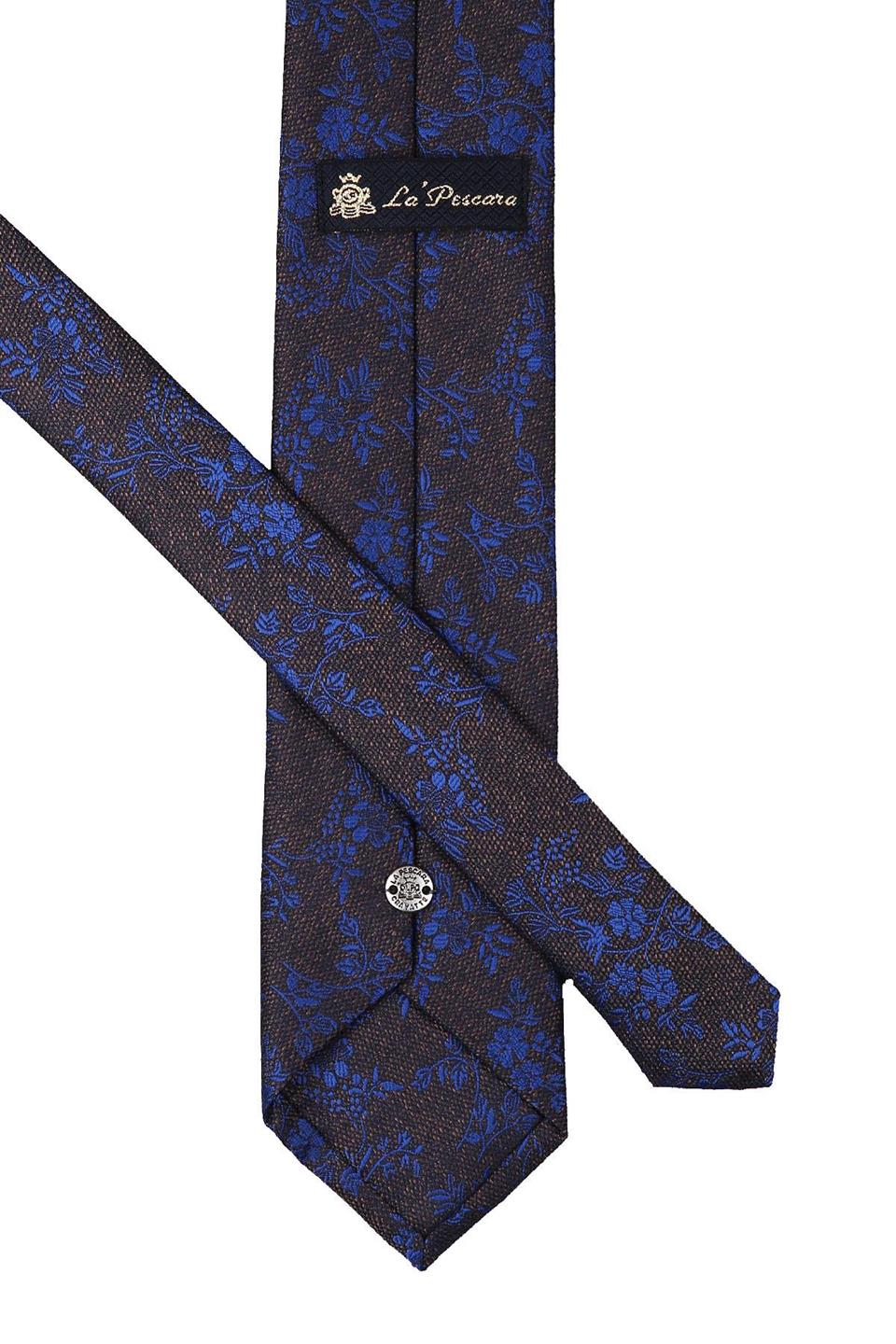 Kahverengi Çiçek Desen Mendilli Klasik Kravat KK10141