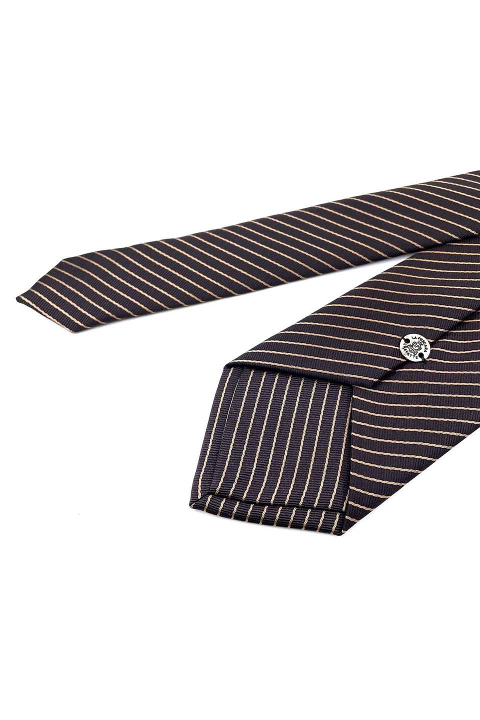 Kahverengi Çizgi Desen Klasik Kravat KMP129