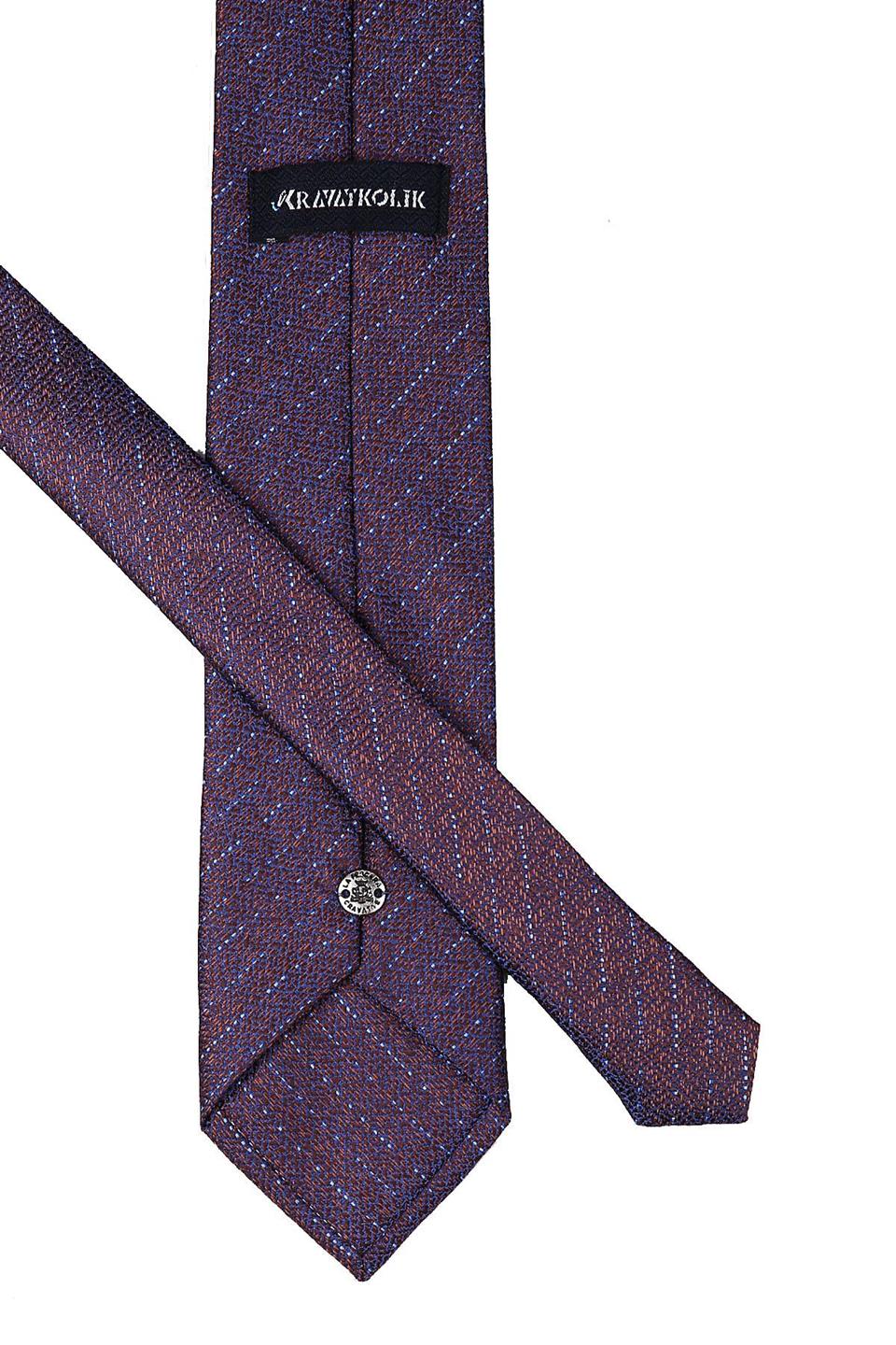 Kahverengi Çizgi Desen Mendilli Klasik Kravat KK9695