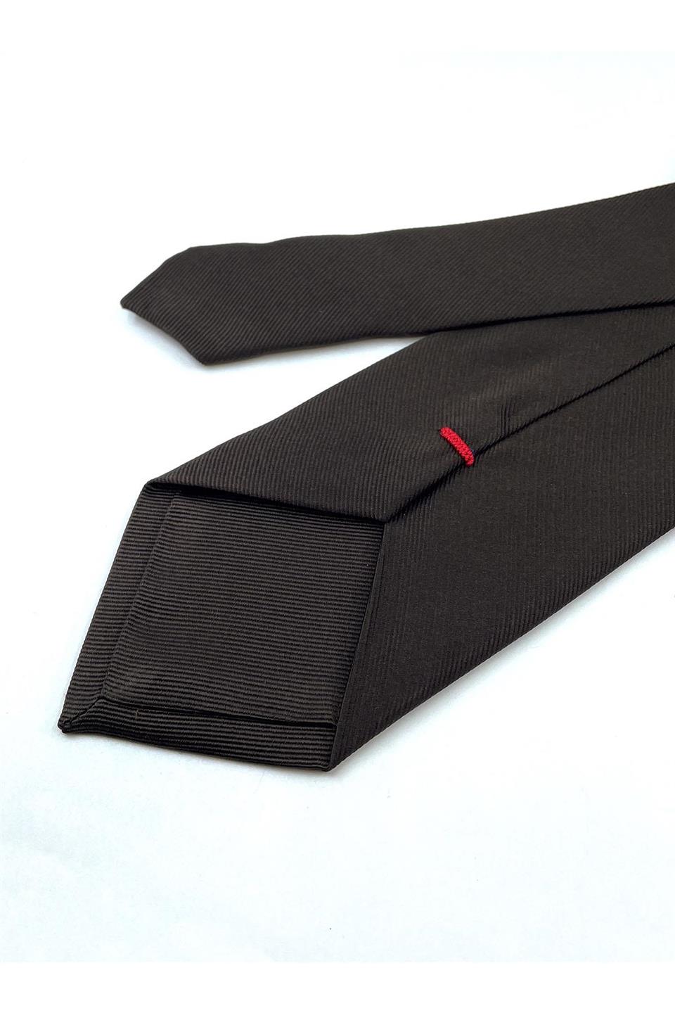 Kahverengi Diagonal İtalyan Düz İpek Kravat İK1294