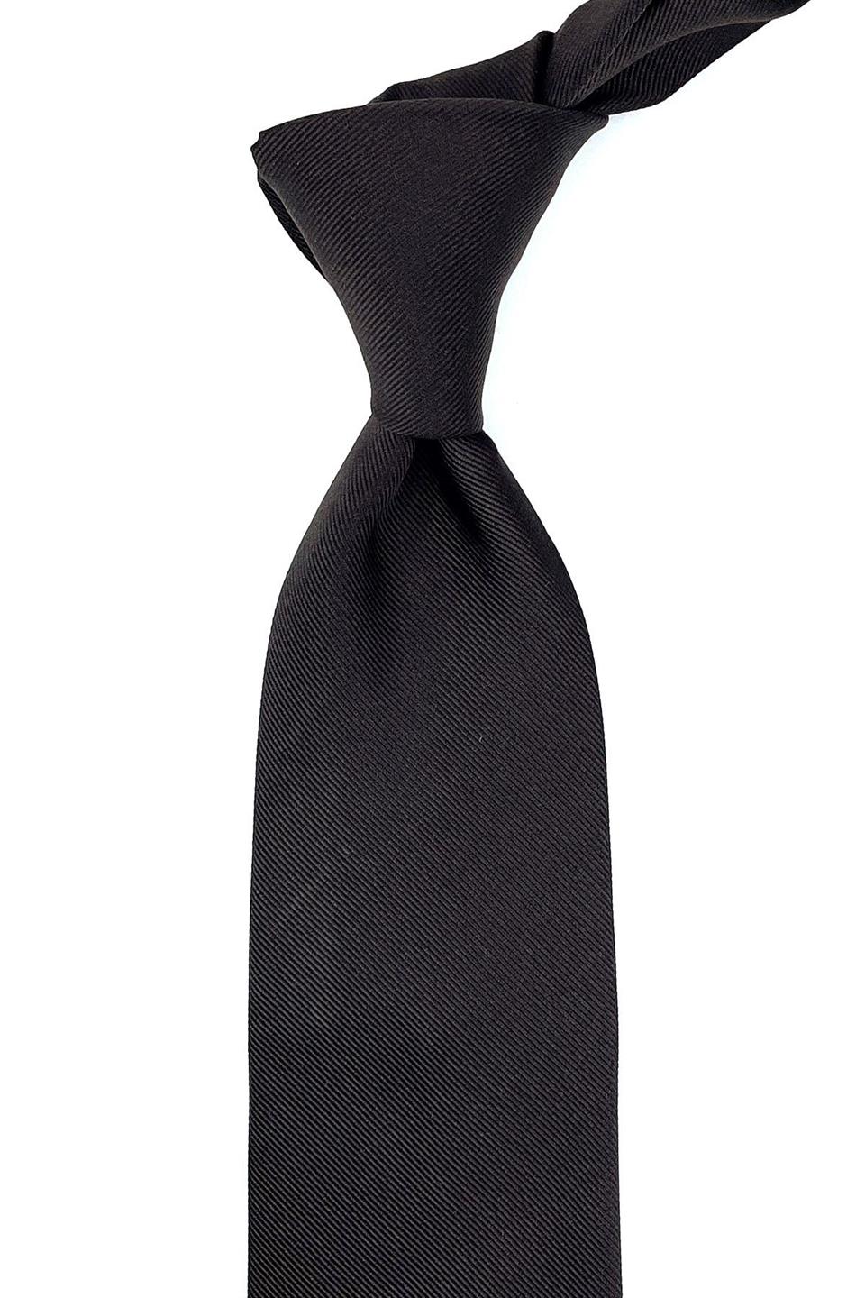 Kahverengi Diagonal İtalyan Düz İpek Kravat İK1294