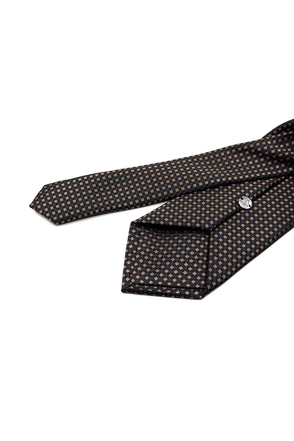 Kahverengi Küçük Desen Mendilli Klasik Kravat KK12640