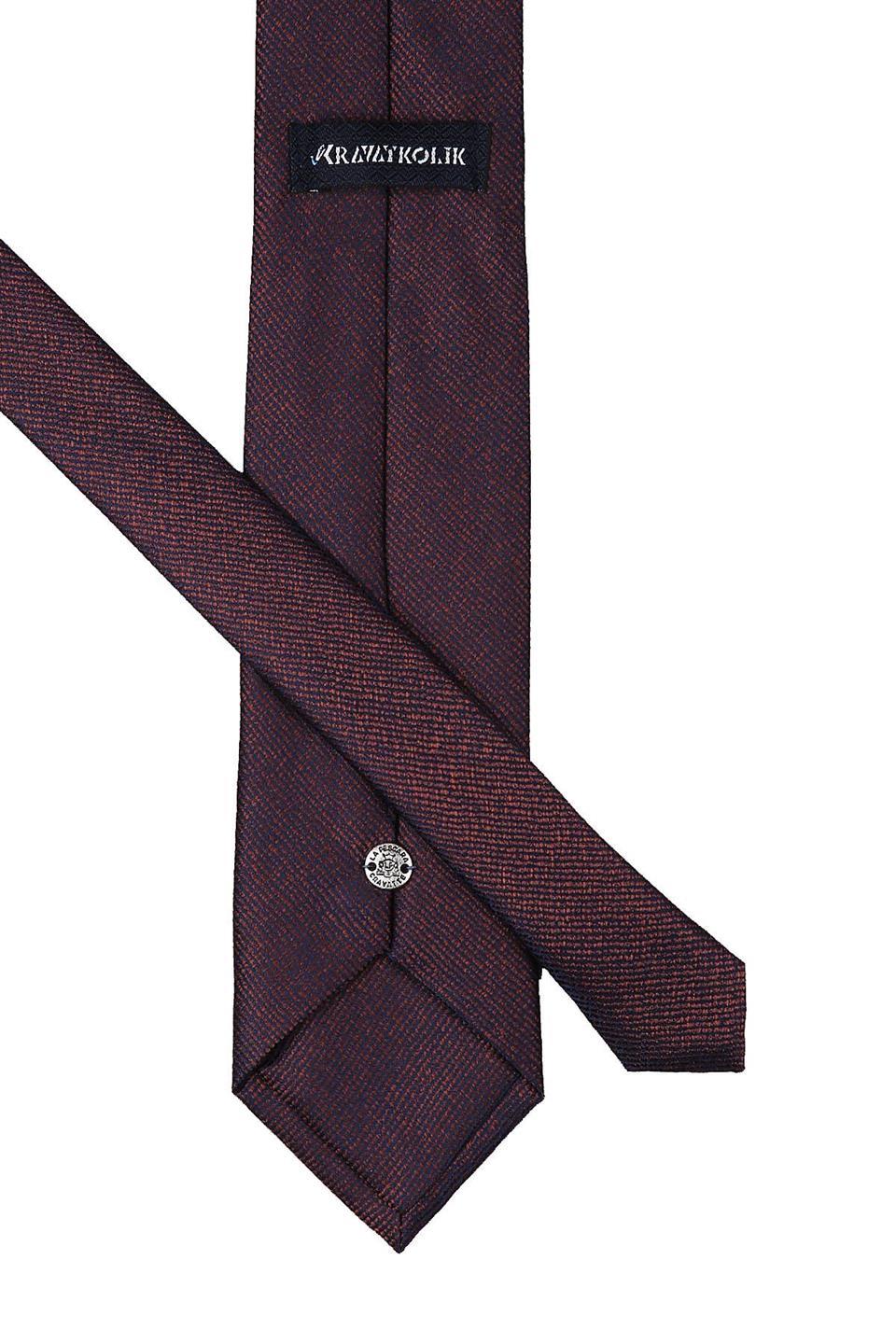 Kahverengi Kum Desen Mendilli Klasik Kravat KK9783