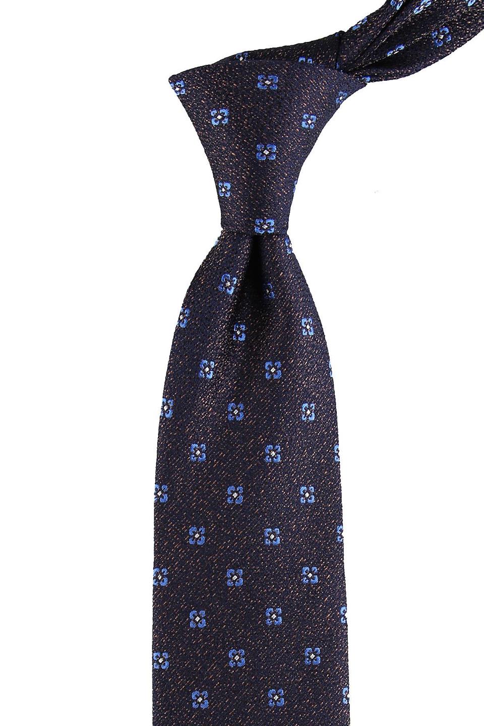 Kahverengi Motif Desen Mendilli Klasik Kravat KK10280