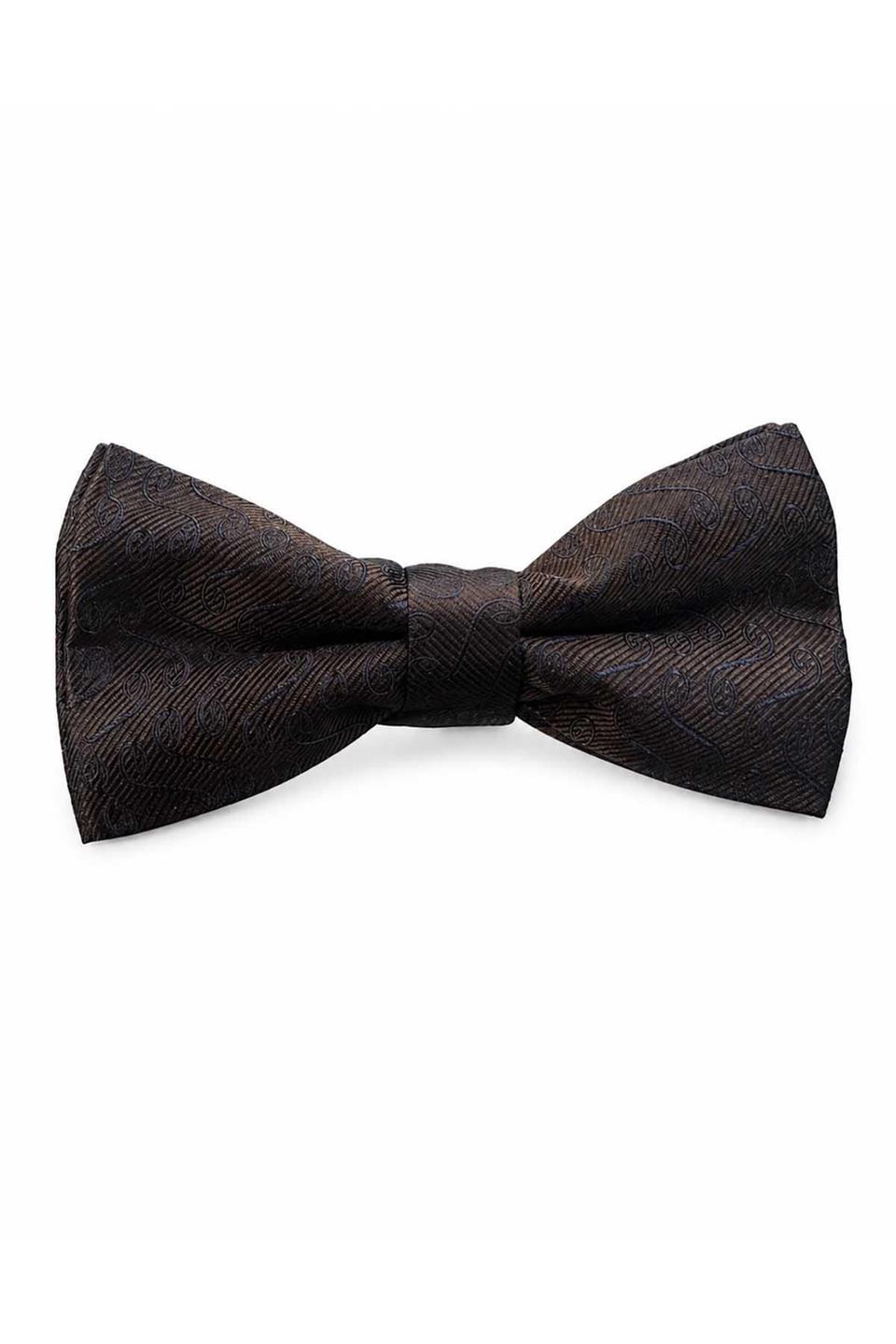 Kahverengi Motif İpek Papyon SB249