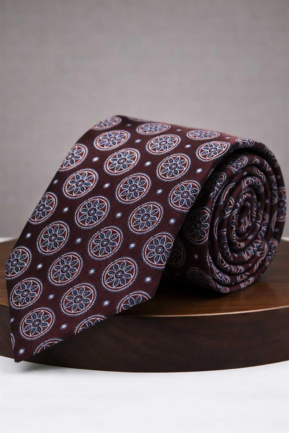 Kahverengi Motif Kravat