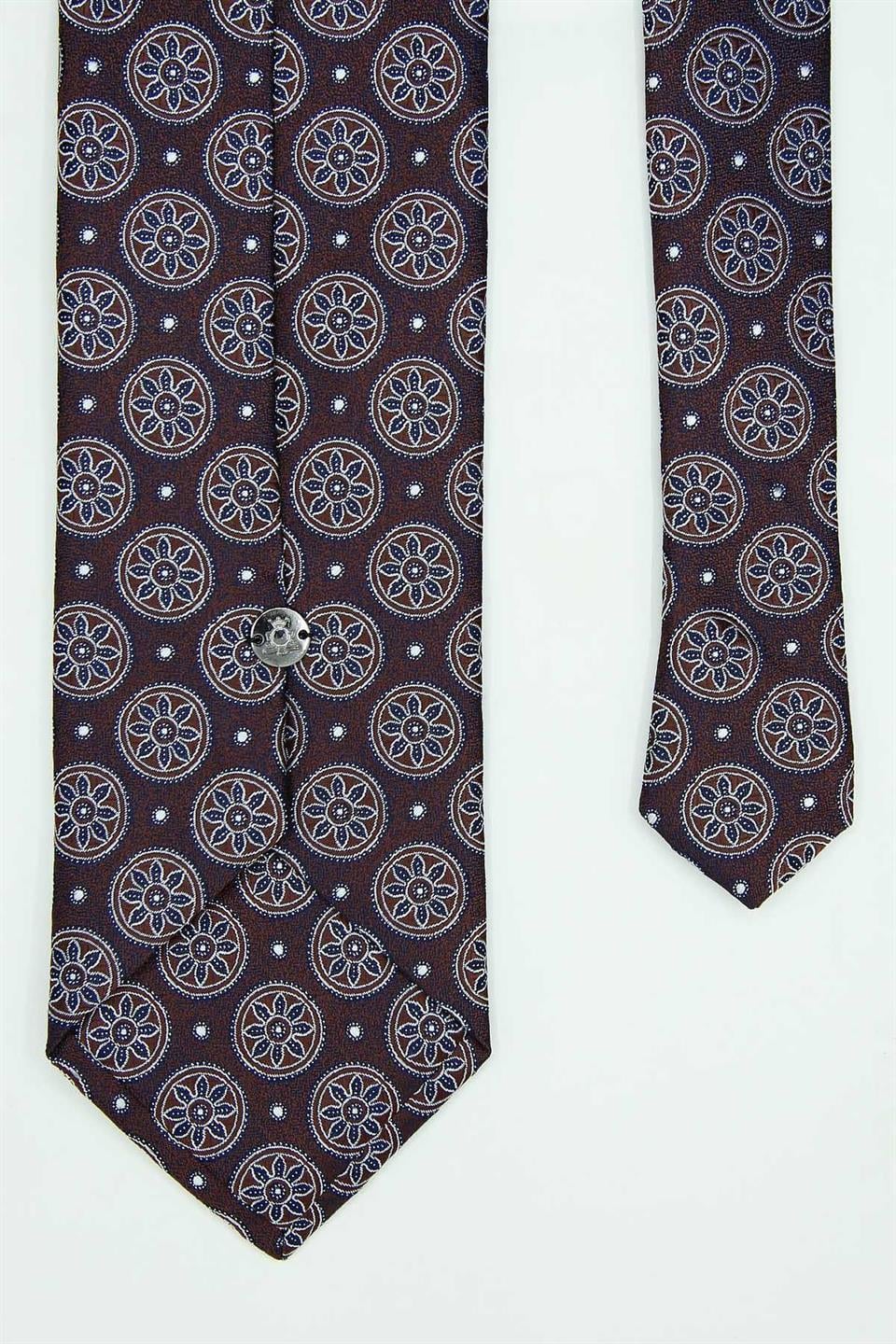 Kahverengi Motif Kravat