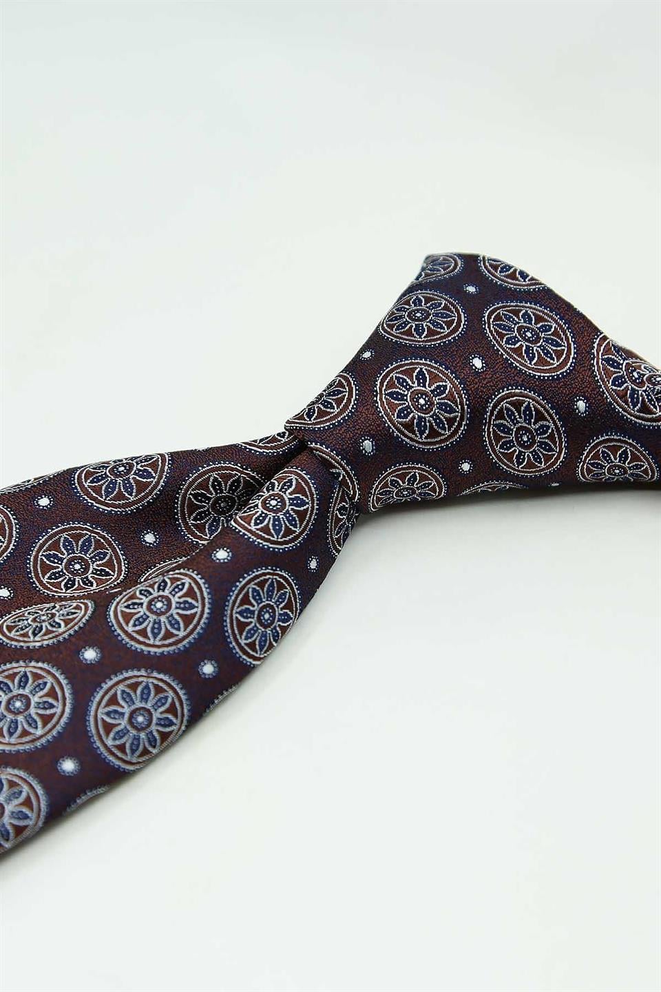 Kahverengi Motif Kravat