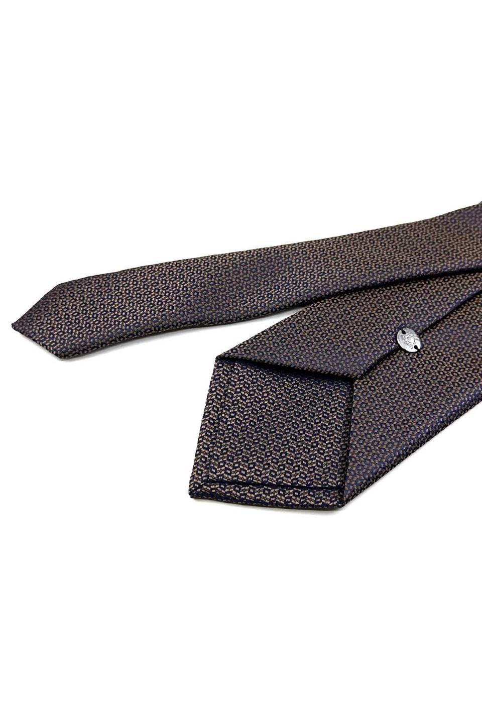 Kahverengi Nokta Desen Mendilli Klasik Kravat KK12709