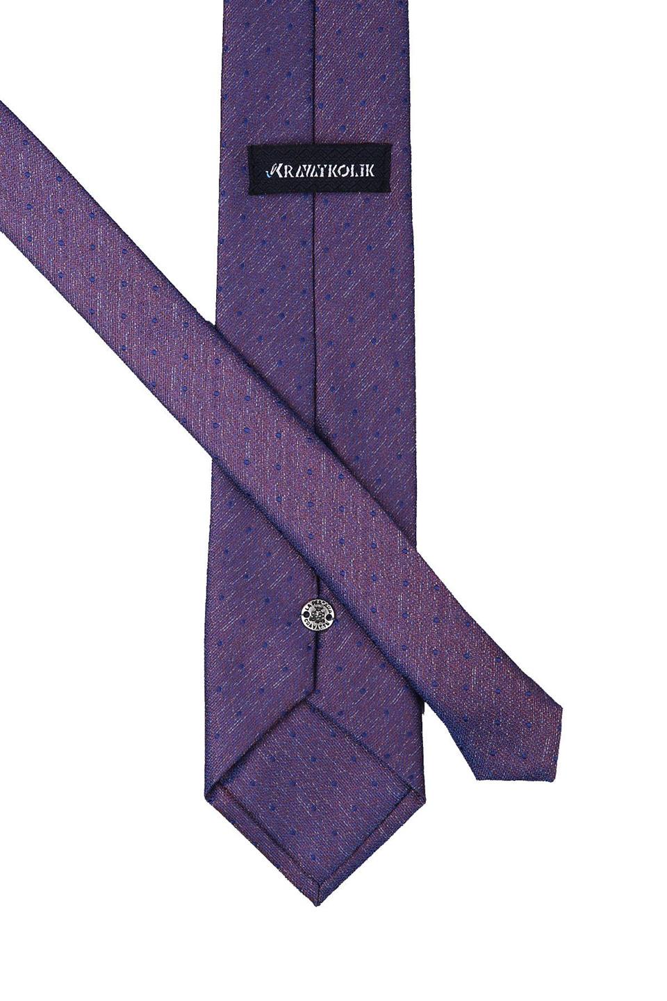 Kahverengi Puantiye Desen Mendilli Klasik Kravat KK10070