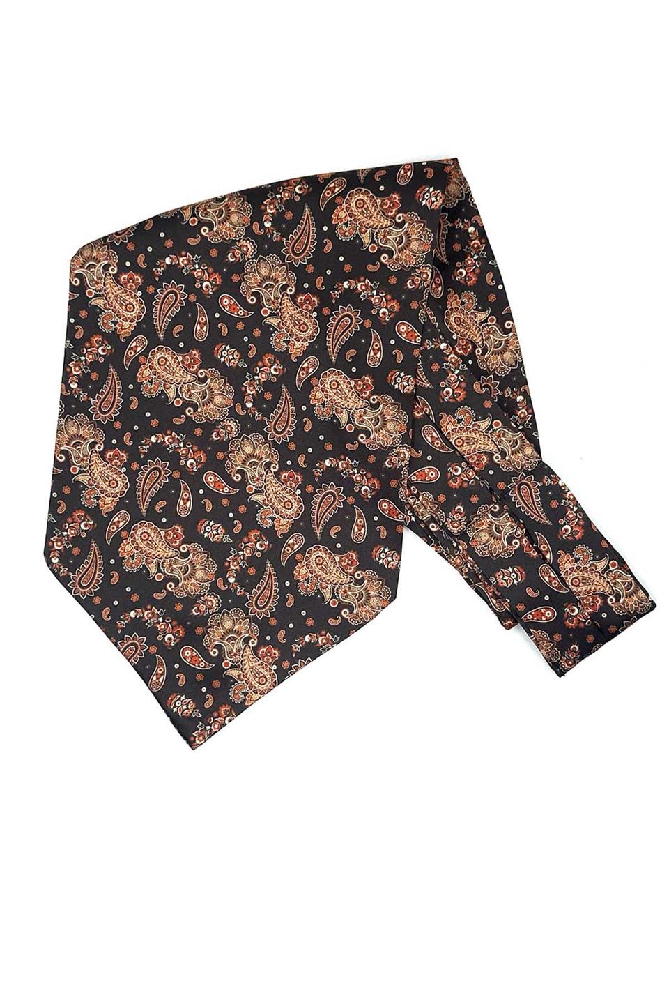 Kahverengi Şal Desen Erkek Fular Ascot K668