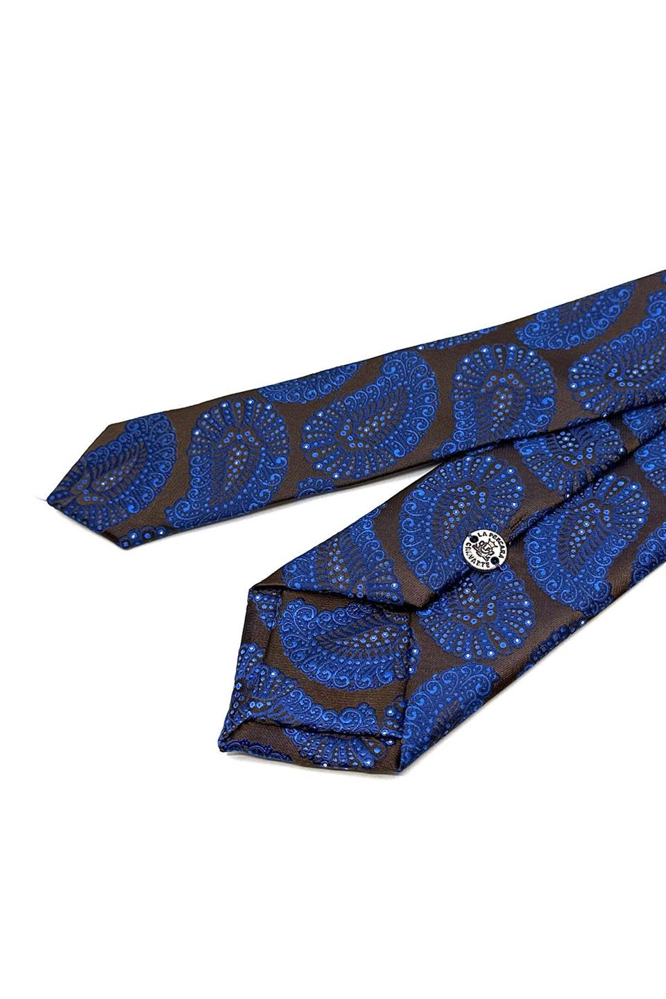 Kahverengi Şal Desen İnce Kravat SK7845