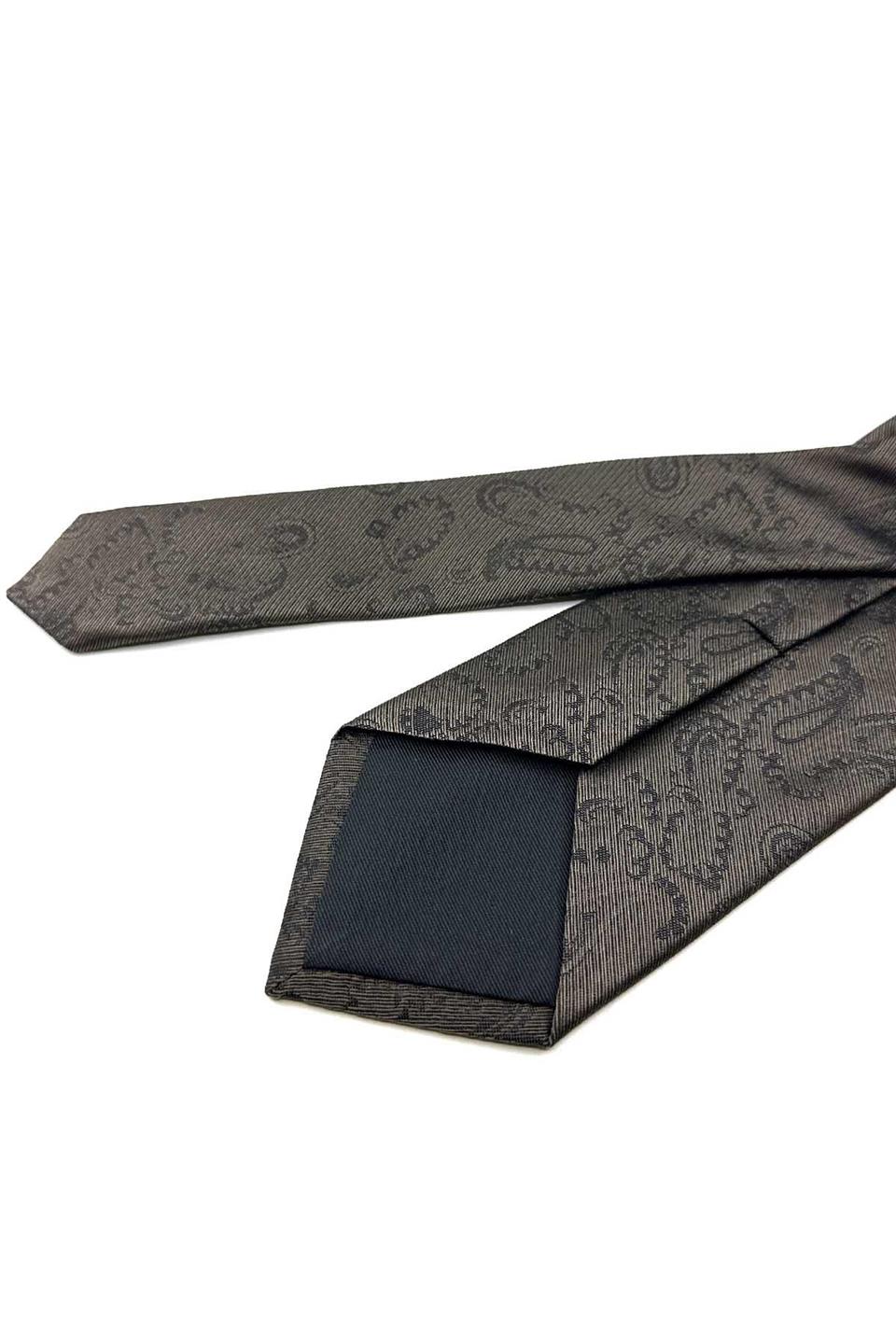 Kahverengi Şal Desen İtalyan İpek Kravat İK1671