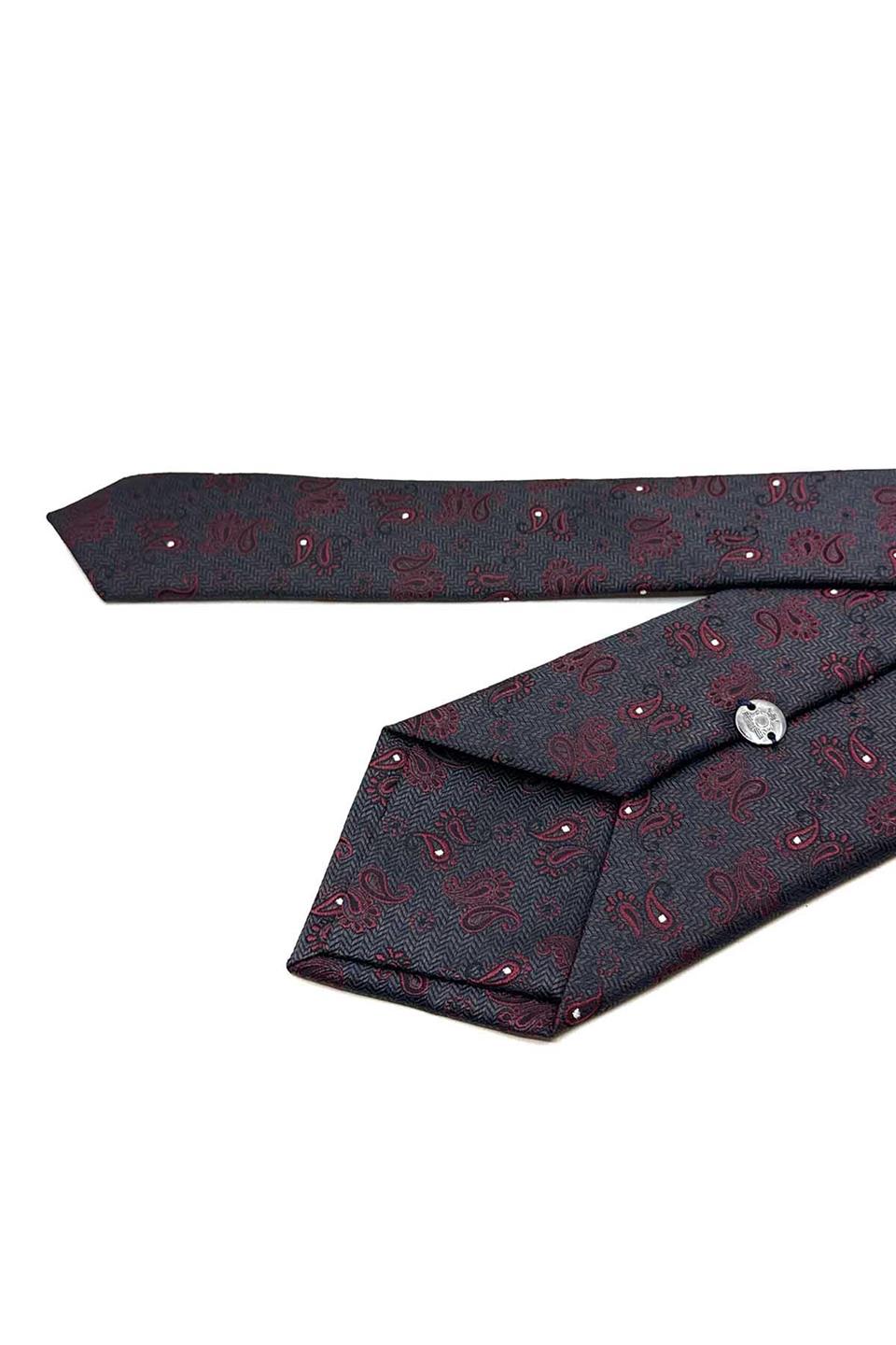 Kahverengi Şal Desen Mendilli Klasik Kravat KK13114