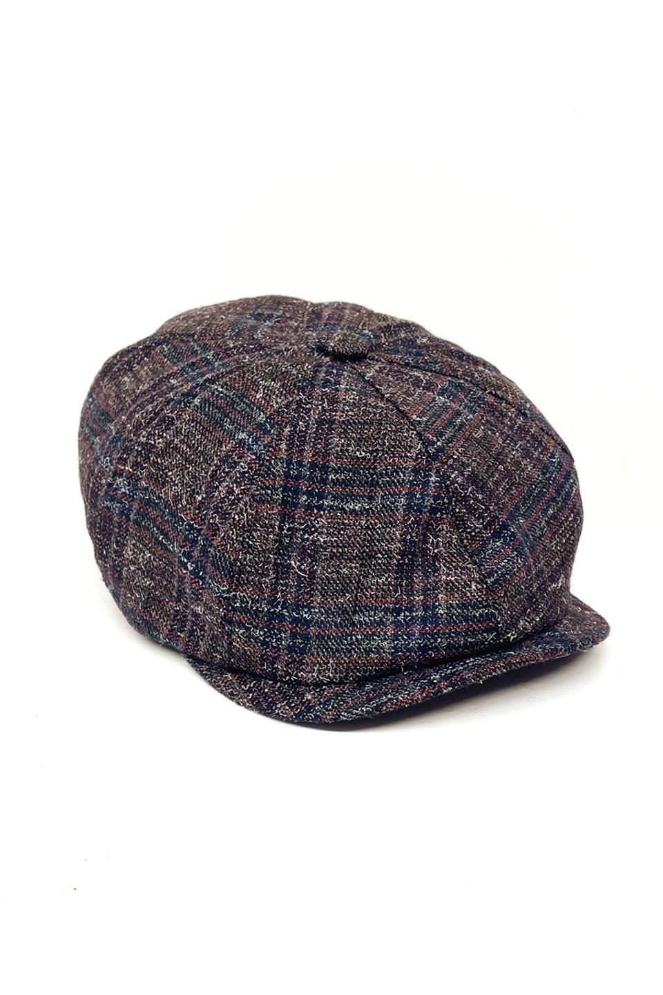 Kahverengi Yün Erkek Kasket Şapka KST52