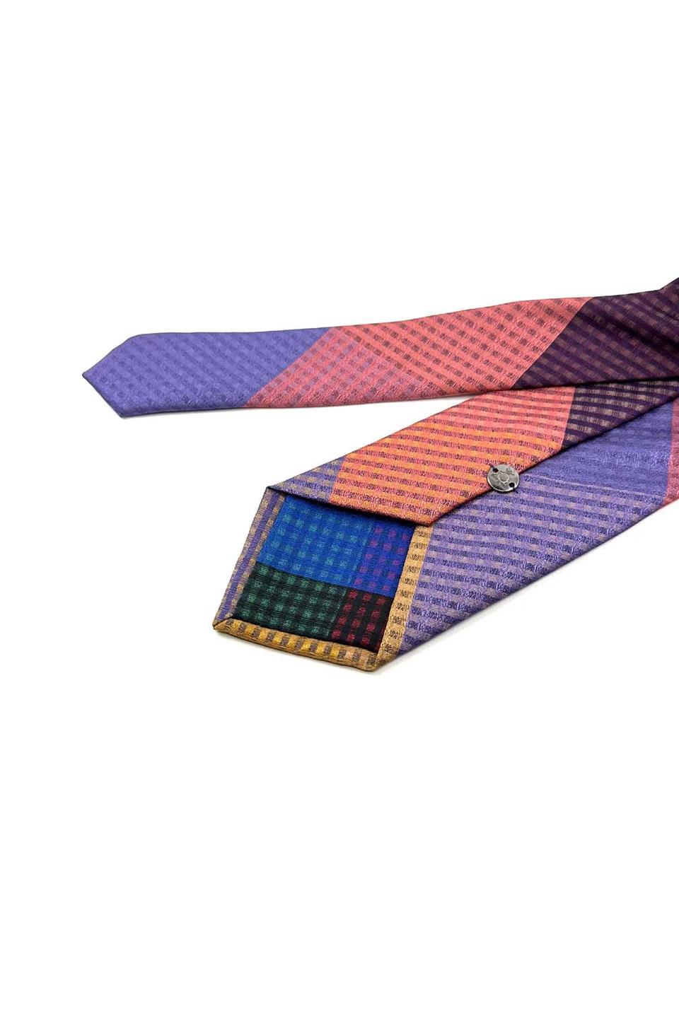 Kare Desen Çok Renkli Patchwork Kravat KK13268