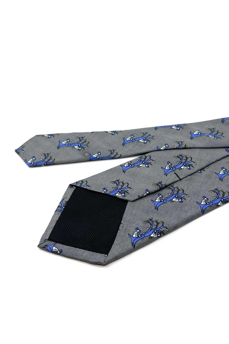 Kenley Style Gri Motif Desen İtalyan İpek Kravat İK1926